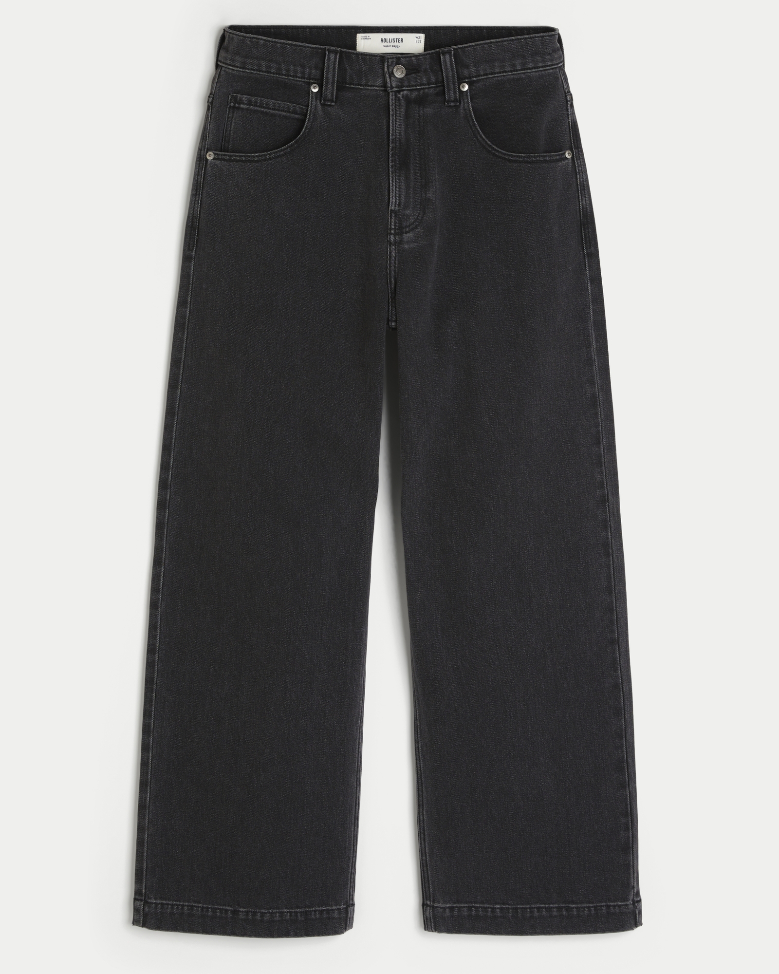 Dark Wash Logo Embroidery Super Baggy Jeans
