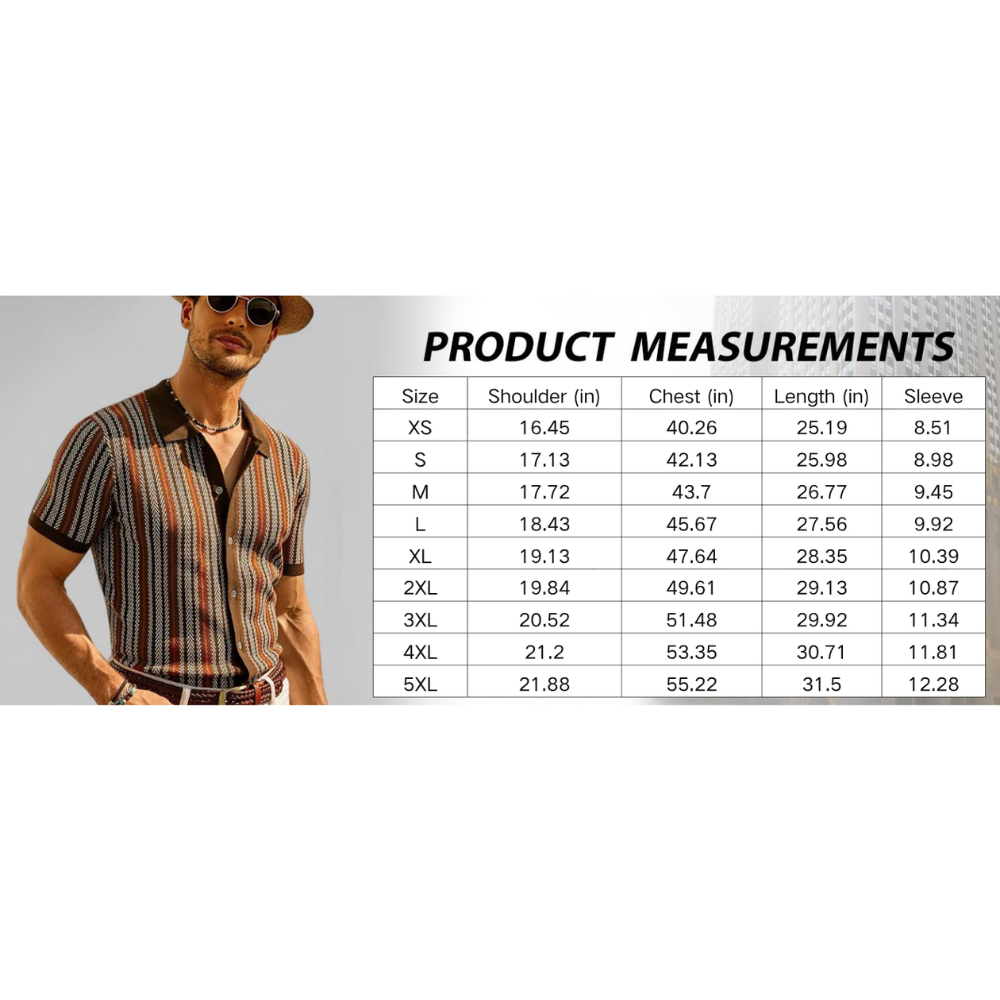 Men's Retro Button- Sweater Non-Stretch Shirt