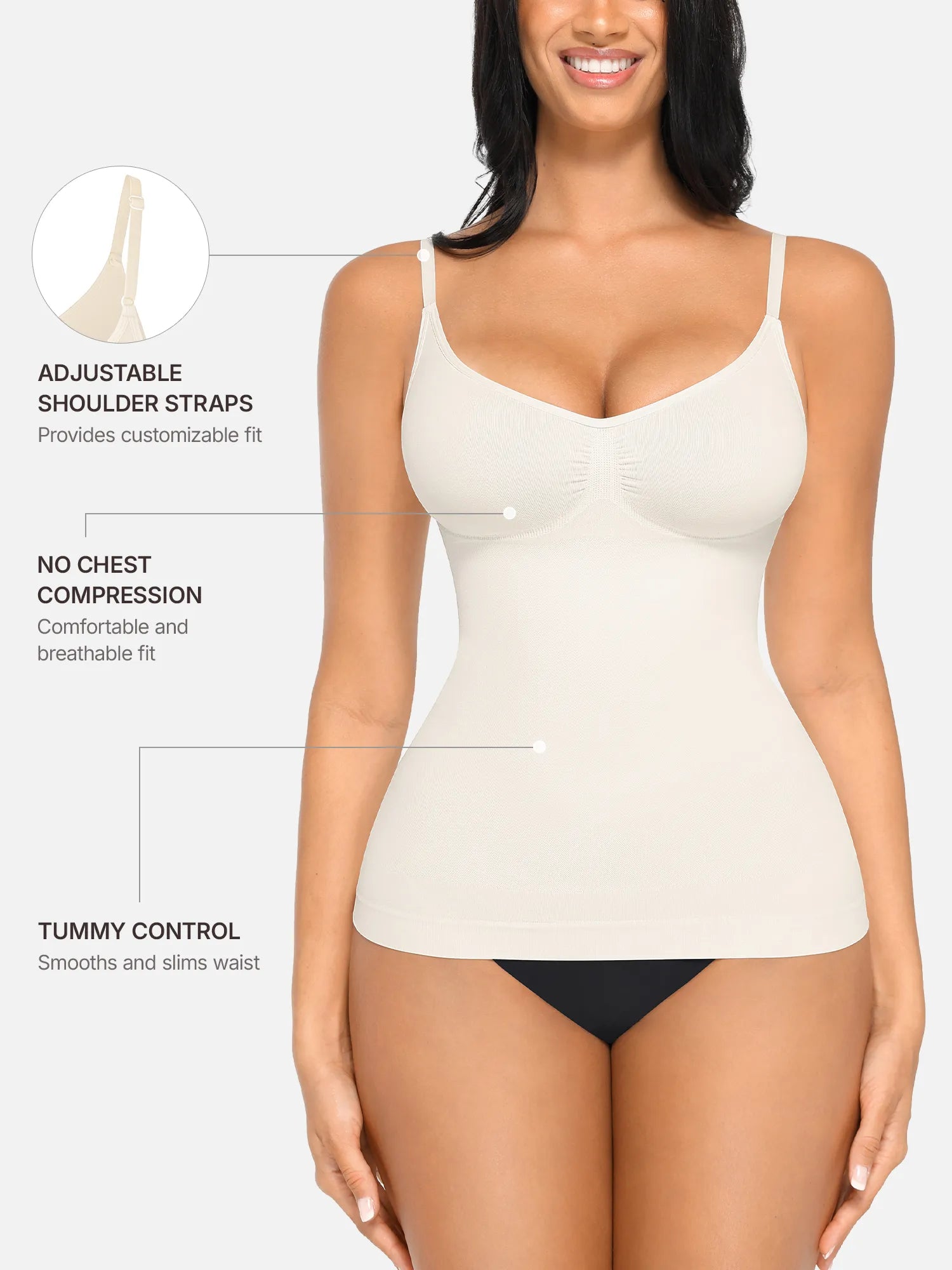 Feelingirl Bust Support Waist and Abdomen Control Shape Tank Top Vest