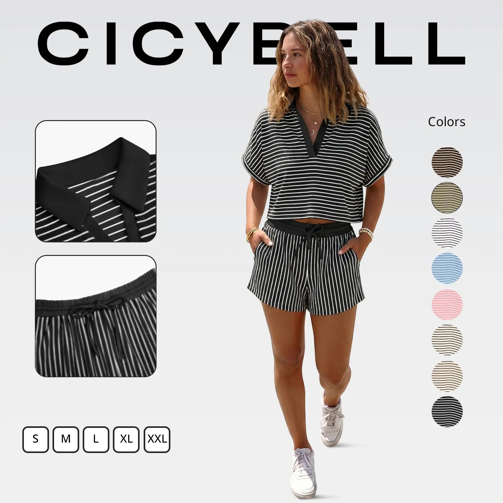 Women's Striped 2-Piece Set