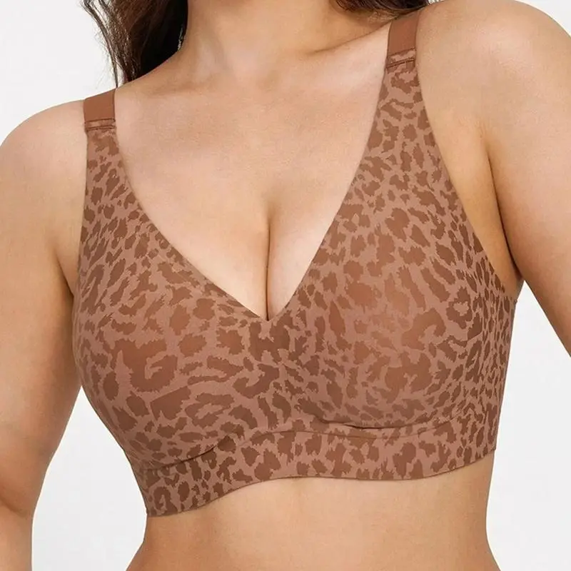 Jelly Wireless Womens Comfortable Wireless Bras Push Up Bralettes Seamless Tshirts Bras Deep V Everyday Bras