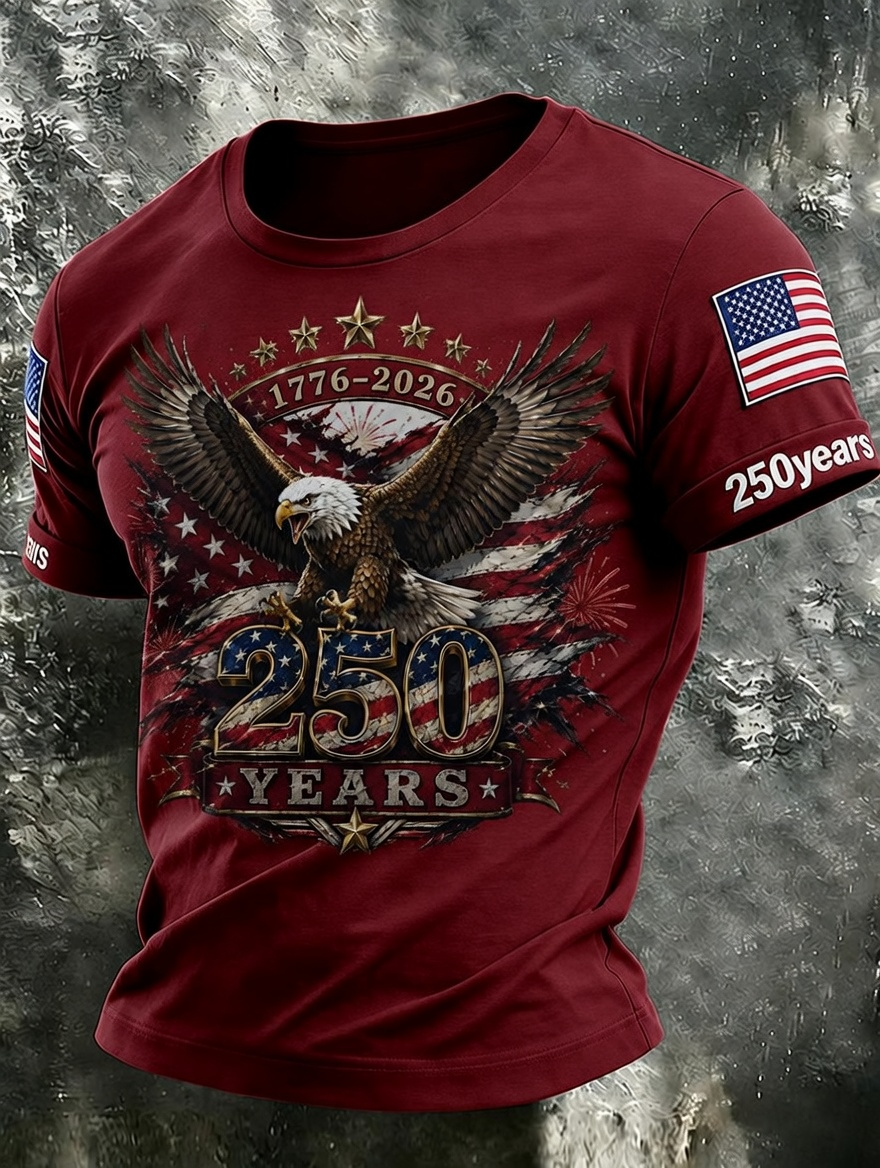 Men'S America Flag Printed Casual T-Shirt