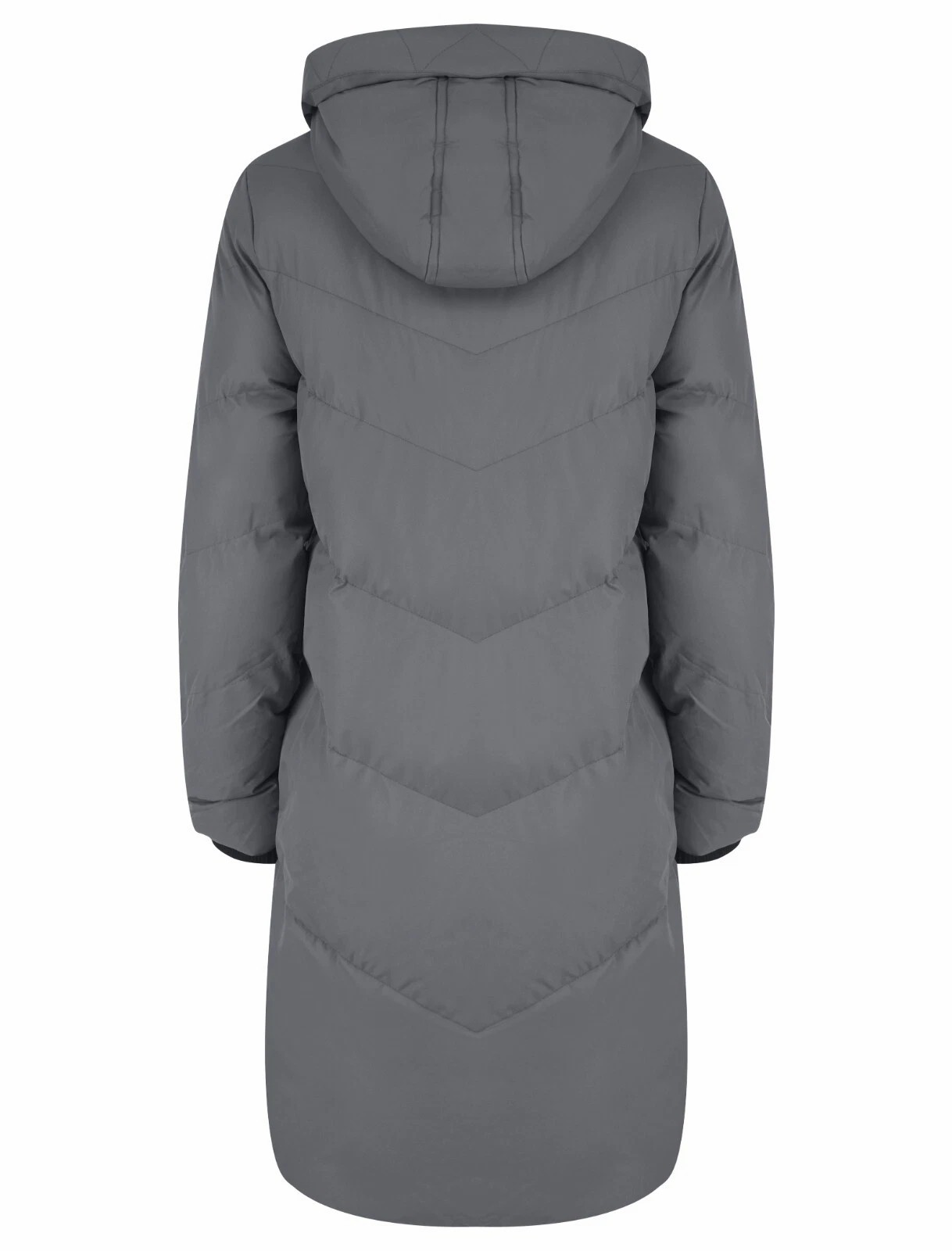 Womens Ladies Long Quilted Padded Winter Coat Hooded Puffer Jacket Zip Pockets