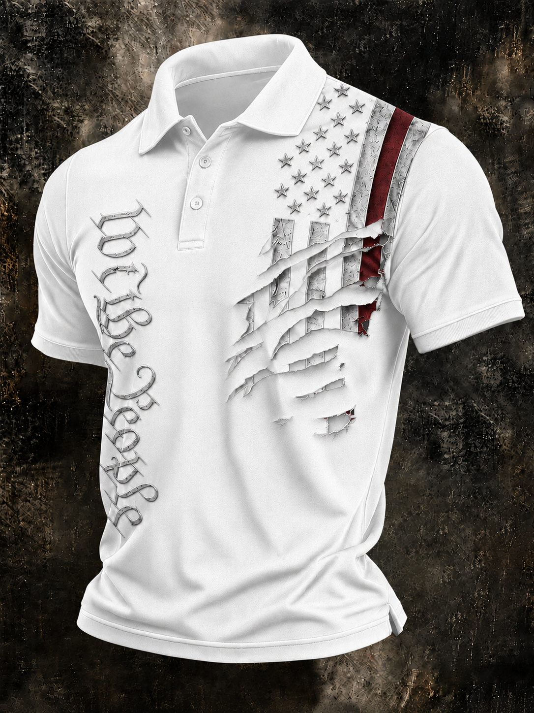 Men'S Retro American Patriots Independence Day 250Th Anniversary Commemorative Lapel Short Sleeved Shirt
