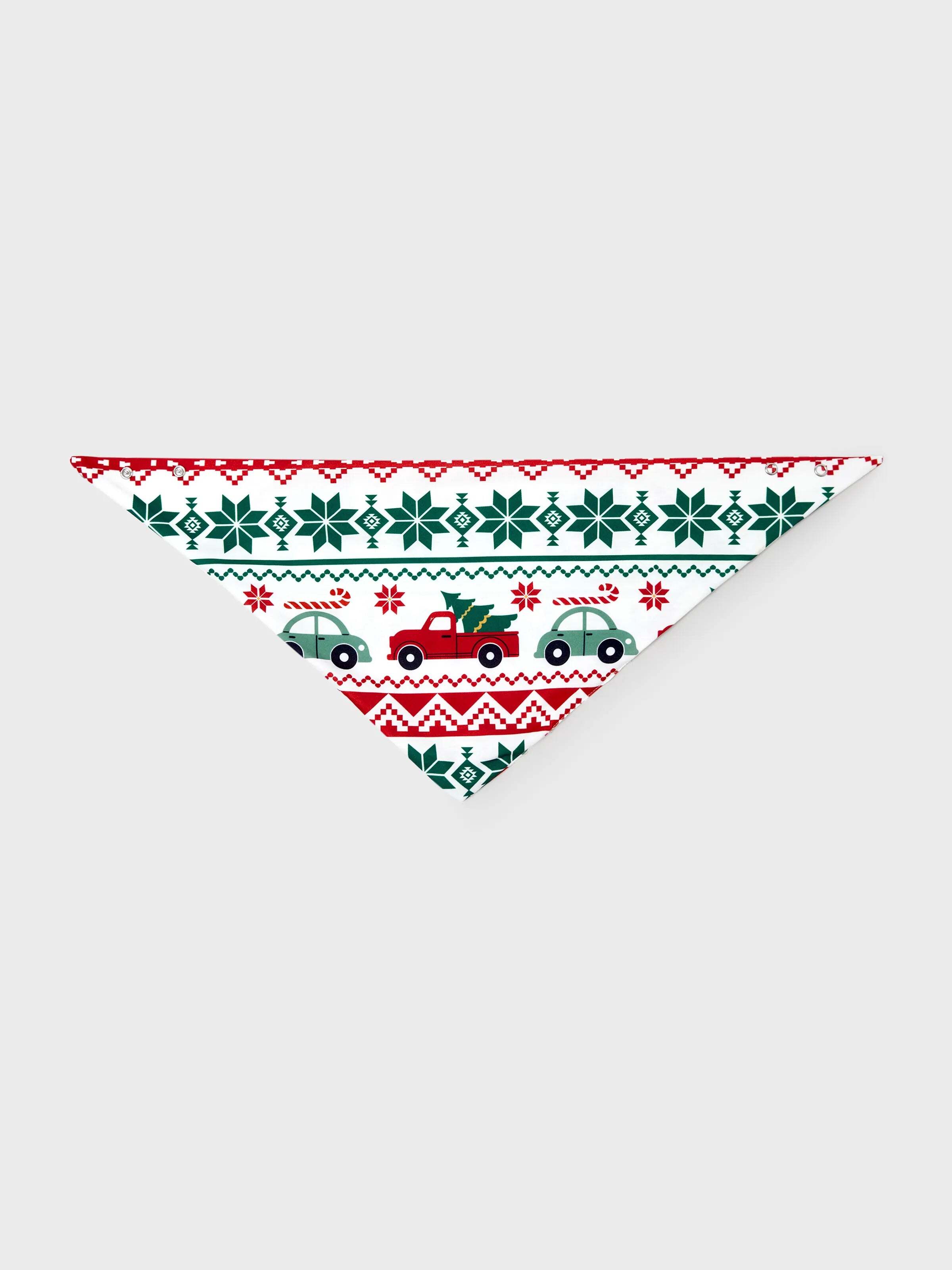 Christmas Matching Family Pajamas Set Snowflake and Car Print PJS with Christmas Socks Red