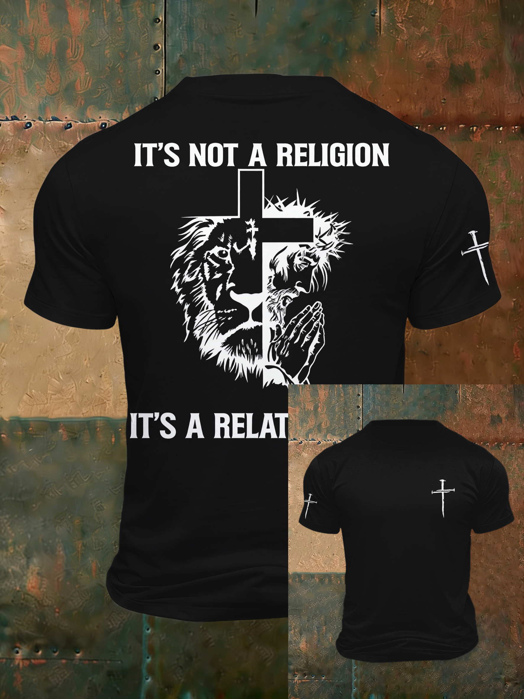 Men'S Casual Faith Jesus Letter Printed Round Neck T-Shirt