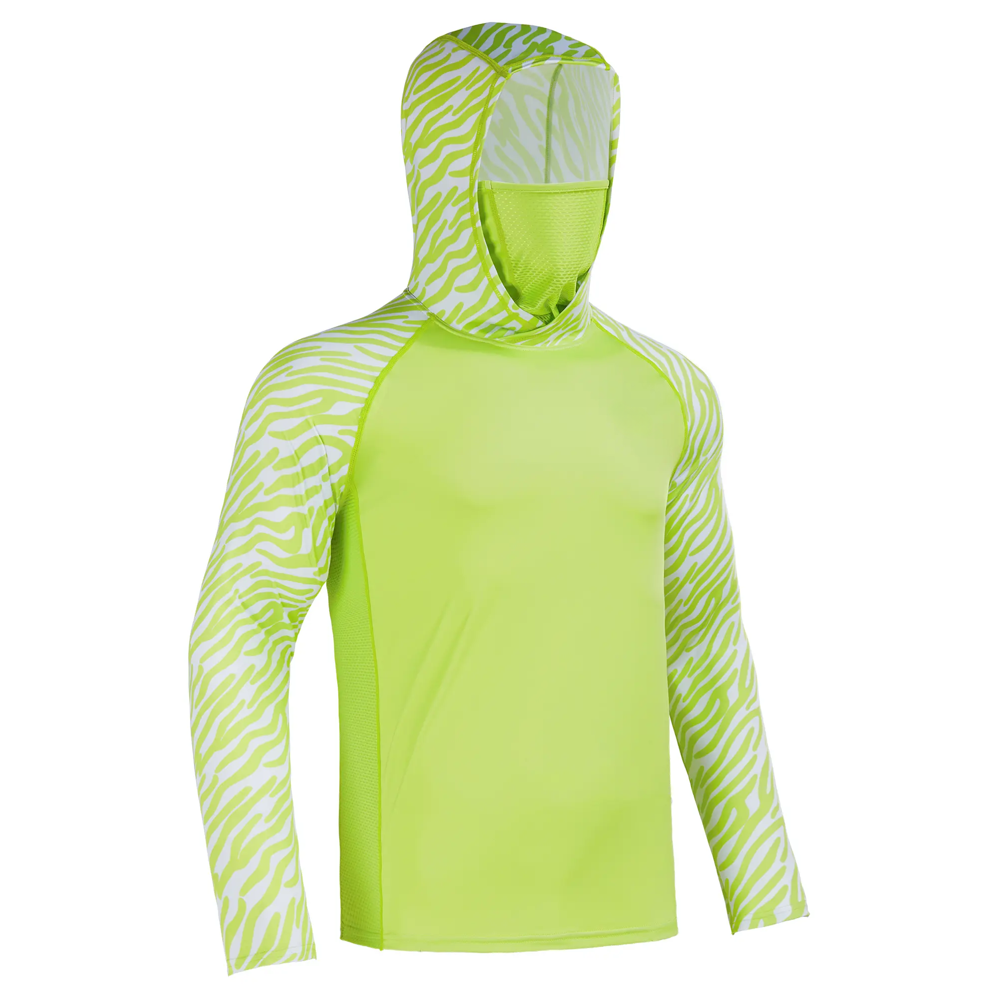 Sun Hoodie Shirts w/ Mask Neck Gaiter Men UPF 50+ UV Protection Long Sleeve