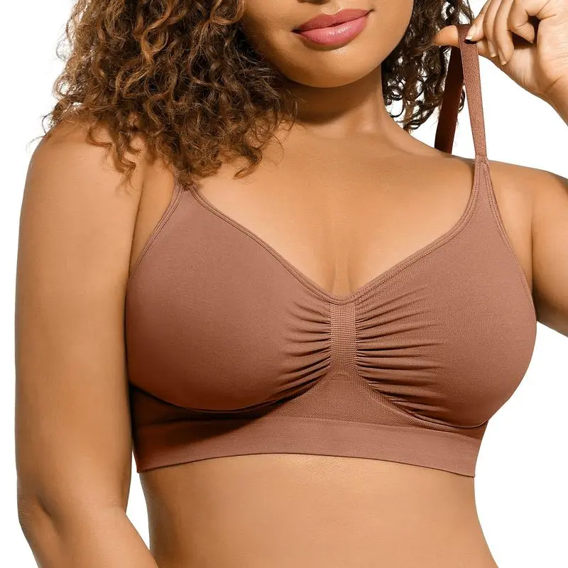Women's Wireless Bra Comfort Bralettes No Underwire Unlined Cami Bra Seamless Tshirt Bras Sports Bra