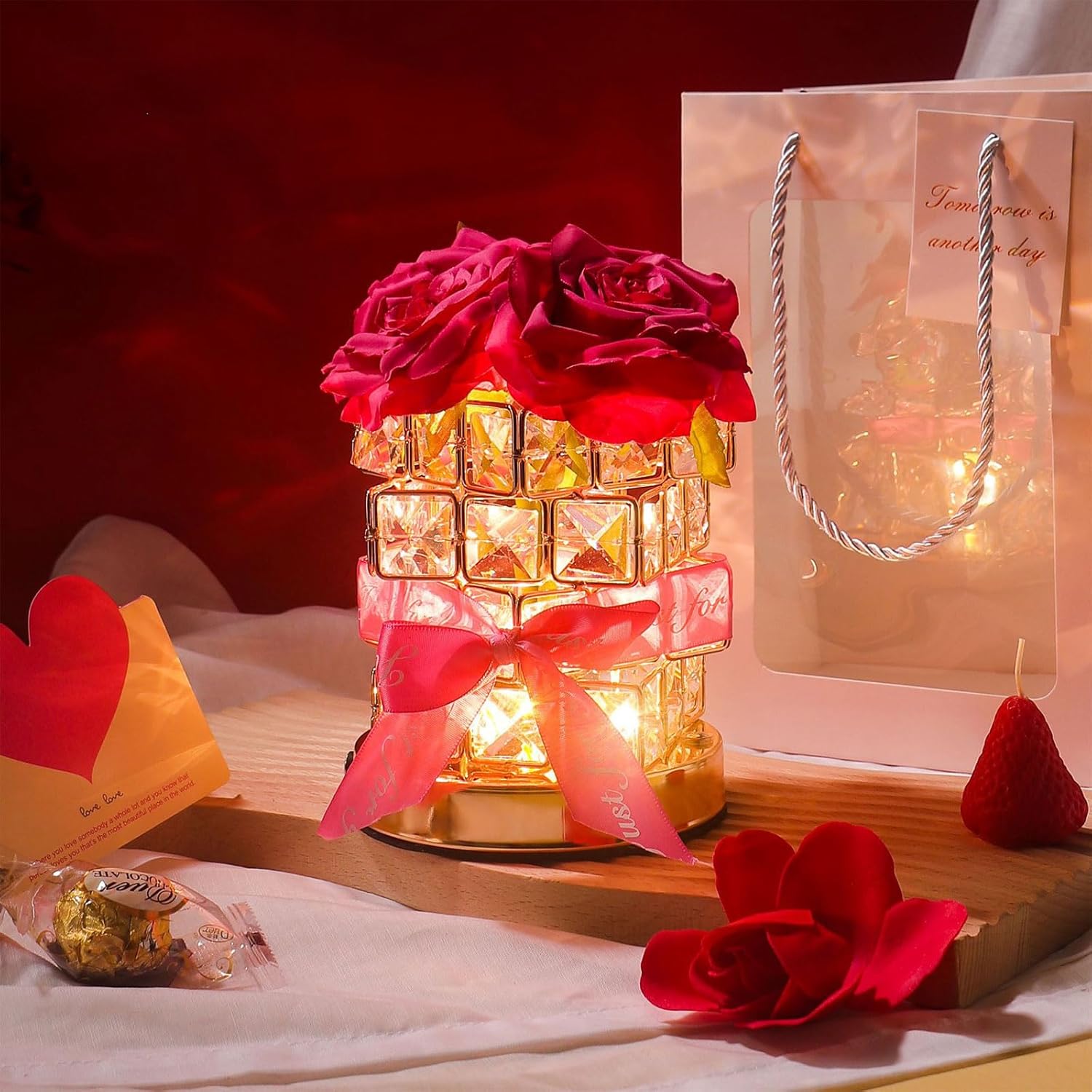 Rose Crystal Table Lamp