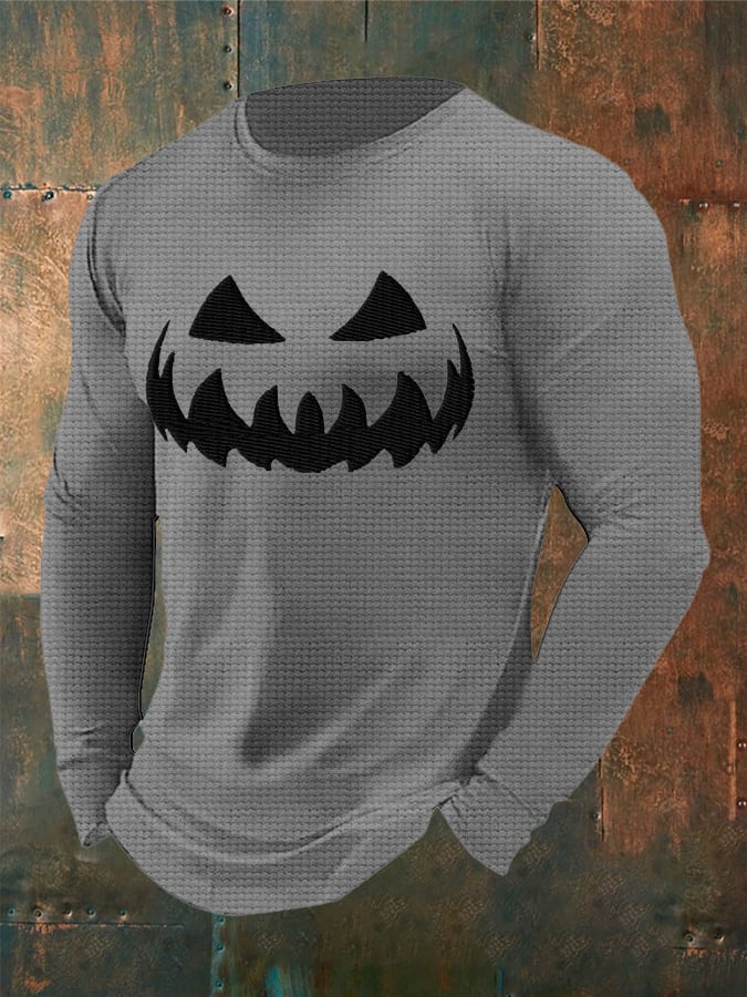Men's Pumpkin Face Waffle T-shirt