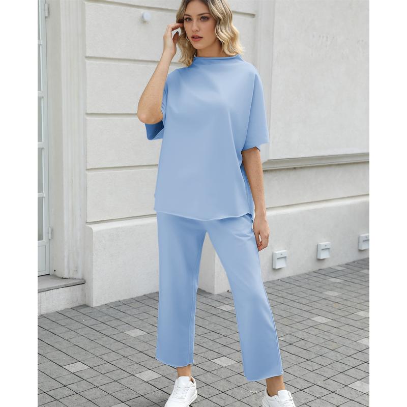 Women's Batwing Sleeve Capelet & Wide Leg Pants Lounge Set