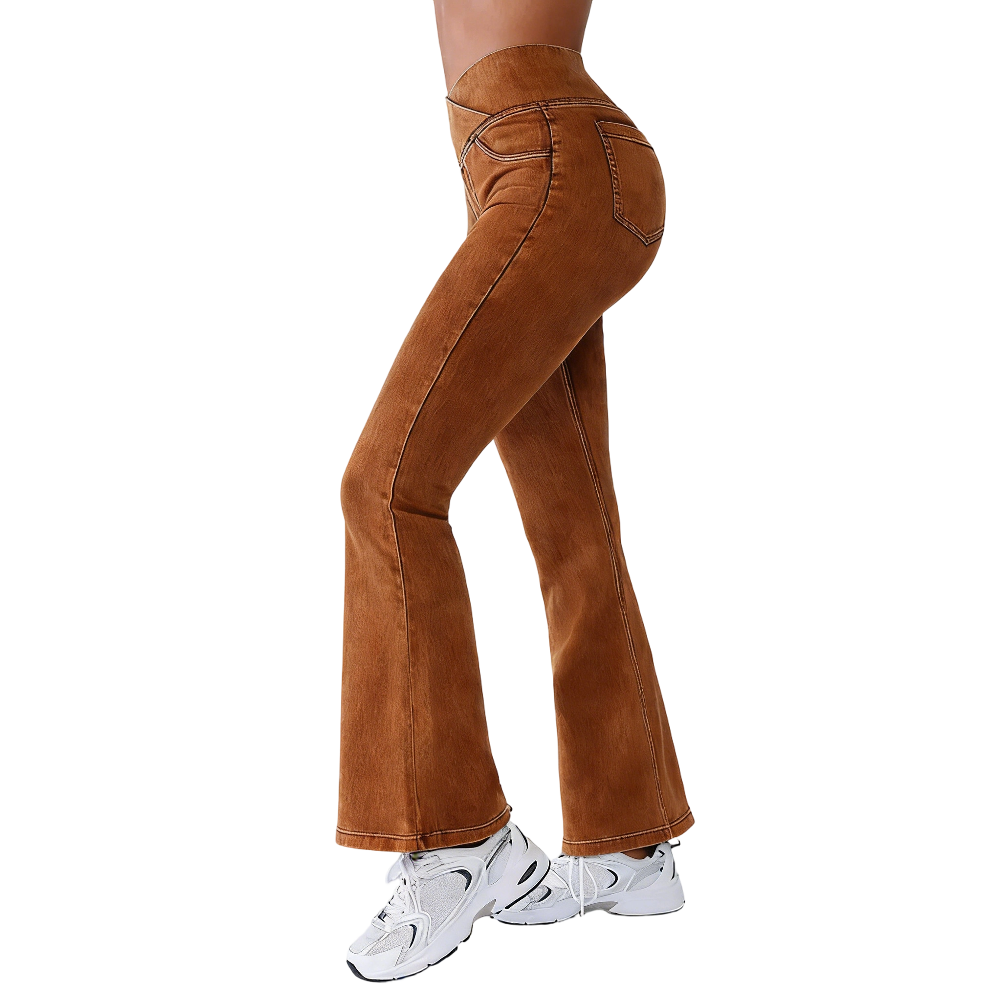 Women's high-waisted flared jeans