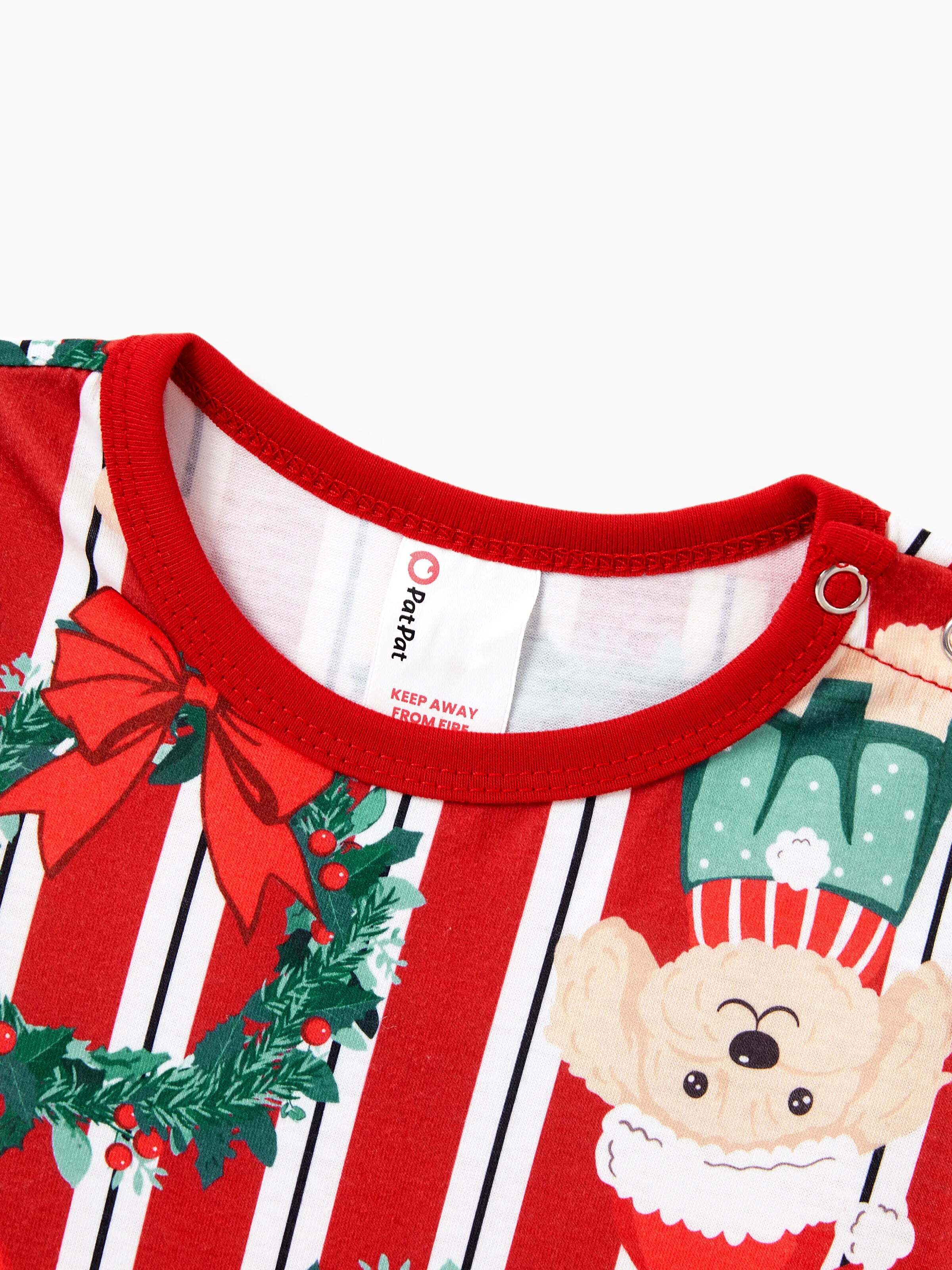 Christmas Matching Family Pajamas Set Christmas Doggy Print Red PJS Red