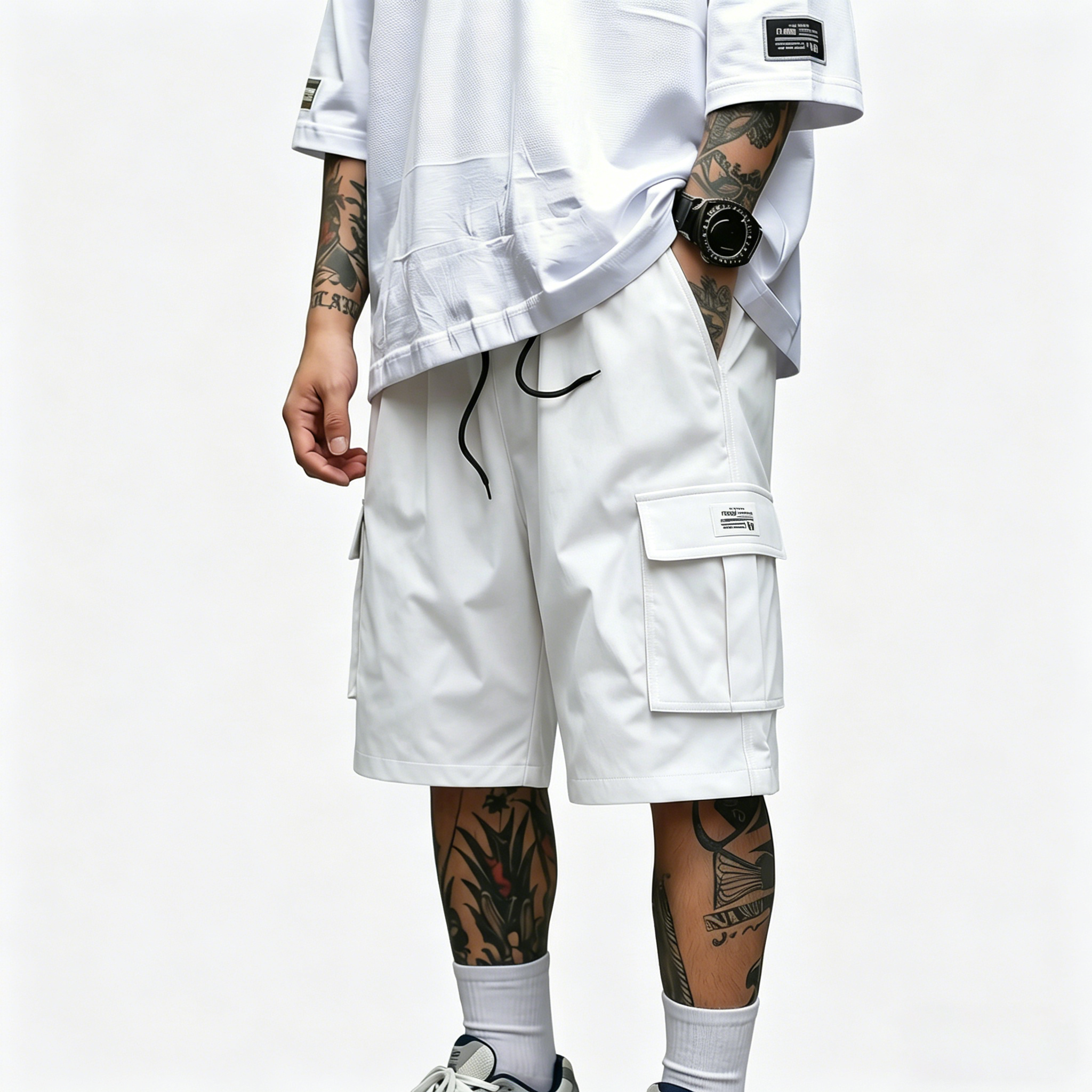 Men’s 6-Pack Cargo Shorts – Lightweight Work & Gym Shorts with Pockets, Adjustable Waist, Durable Polyester
