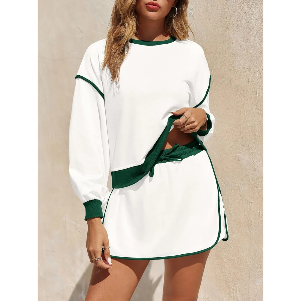 Women's Sweatshirt & Skort Sweatsuit Set