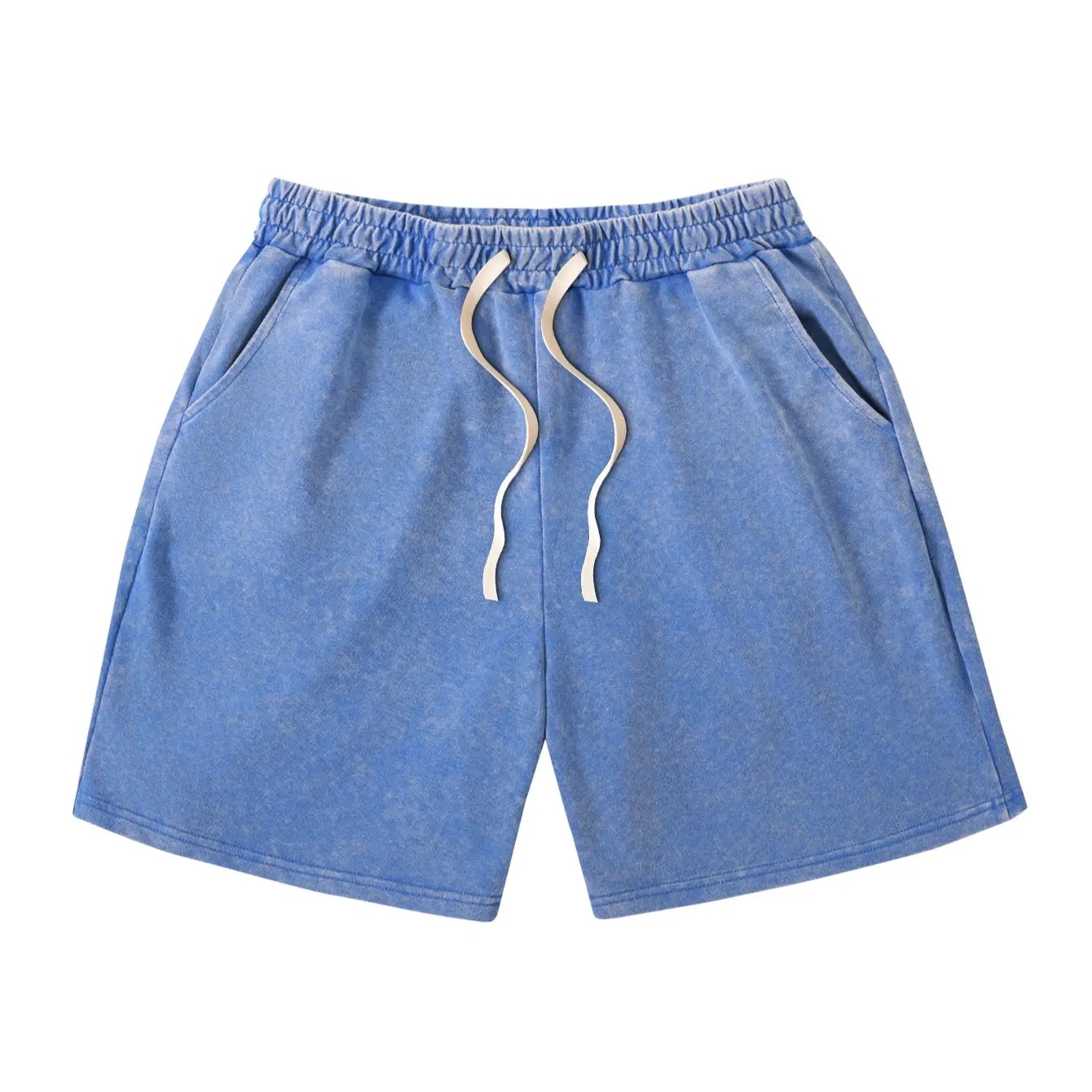 Men’s Snow-Wash Cotton Blend Drawstring Shorts