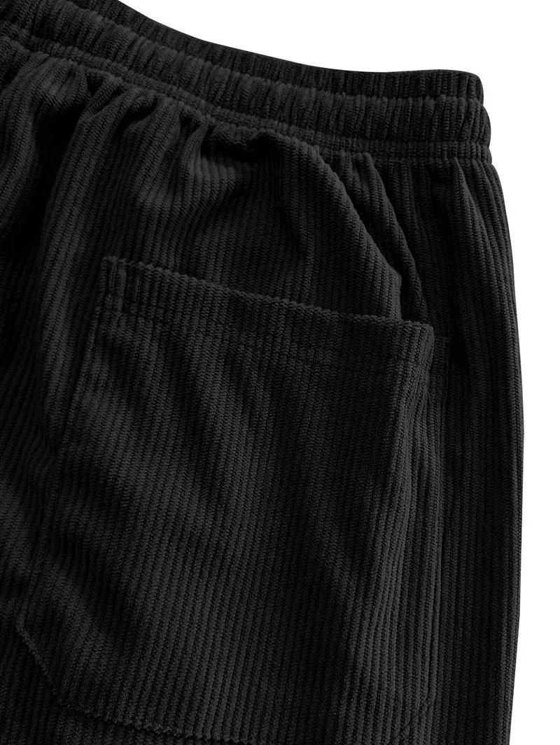 Men'S Thermal Winter Pants with Drawstring Waist - Beige Non-Stretch Trousers, Men's Sweatpants