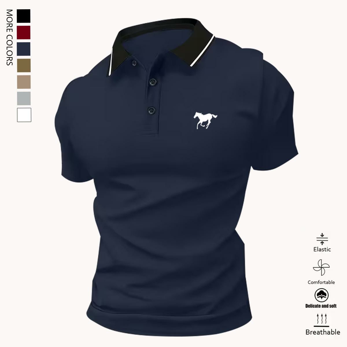 Men’s Premium Solid-Color Casual Polo Shirt