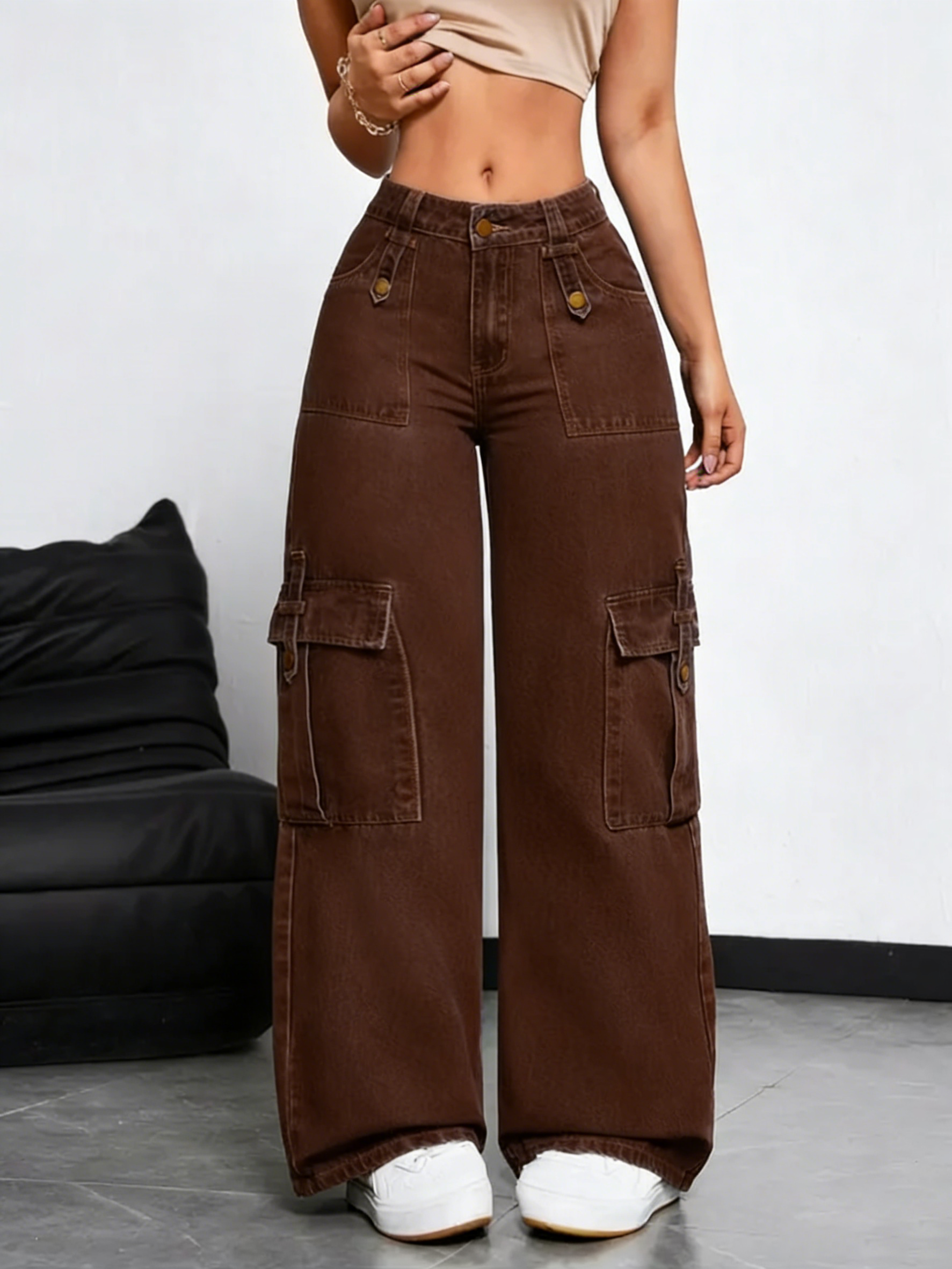 Women's Stretchy Multi-Pocket Straight Leg Jeans