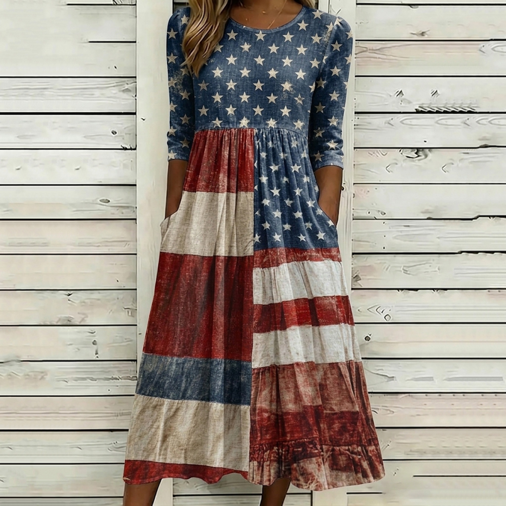 Women'S Flag Printed Dress