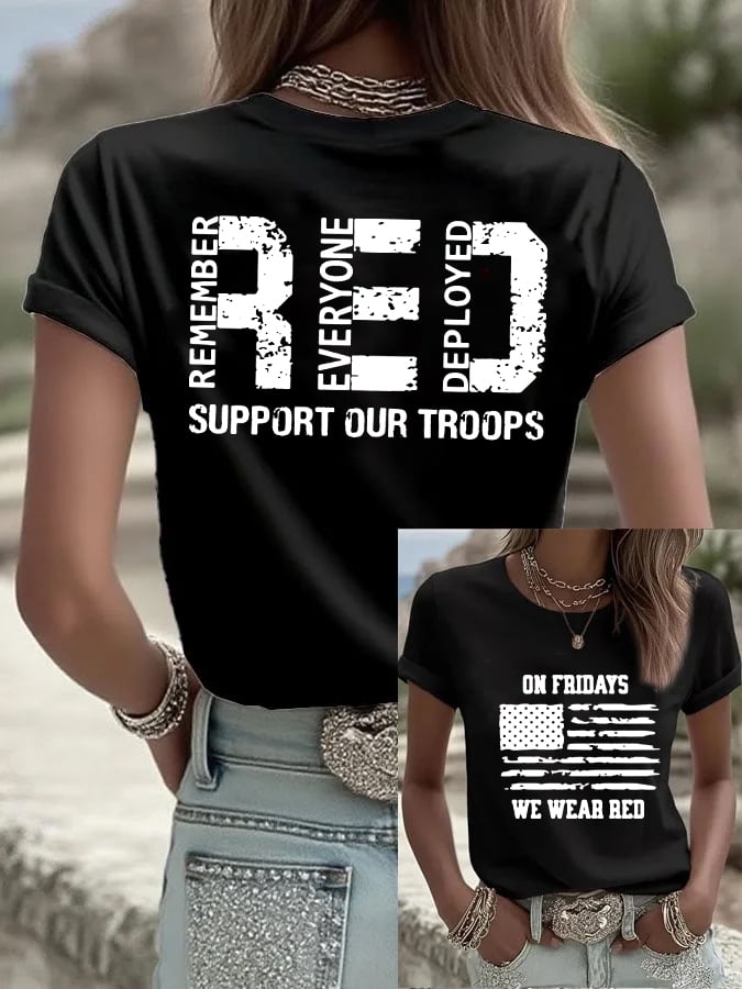 Women's Red Friday Print T-shirt