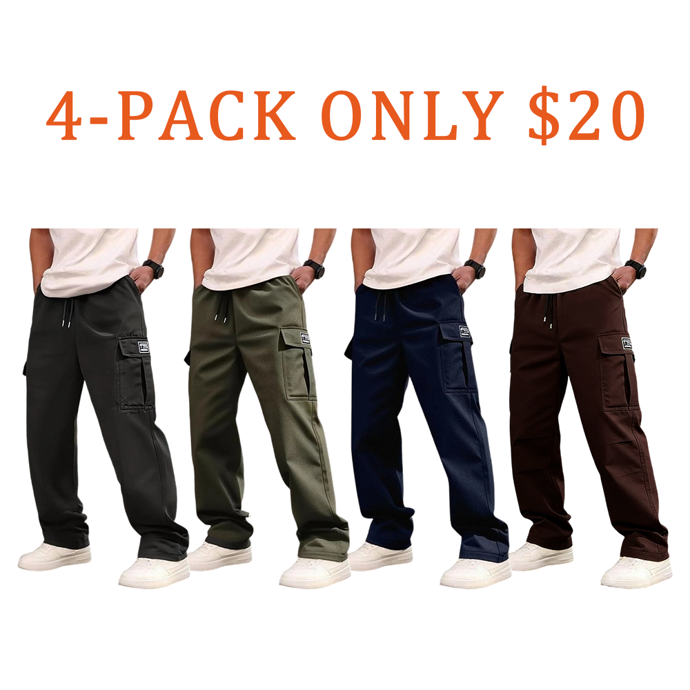 Men's casual multi-pocket trousers