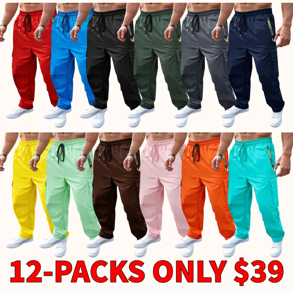 Men's solid color workwear jogging pants