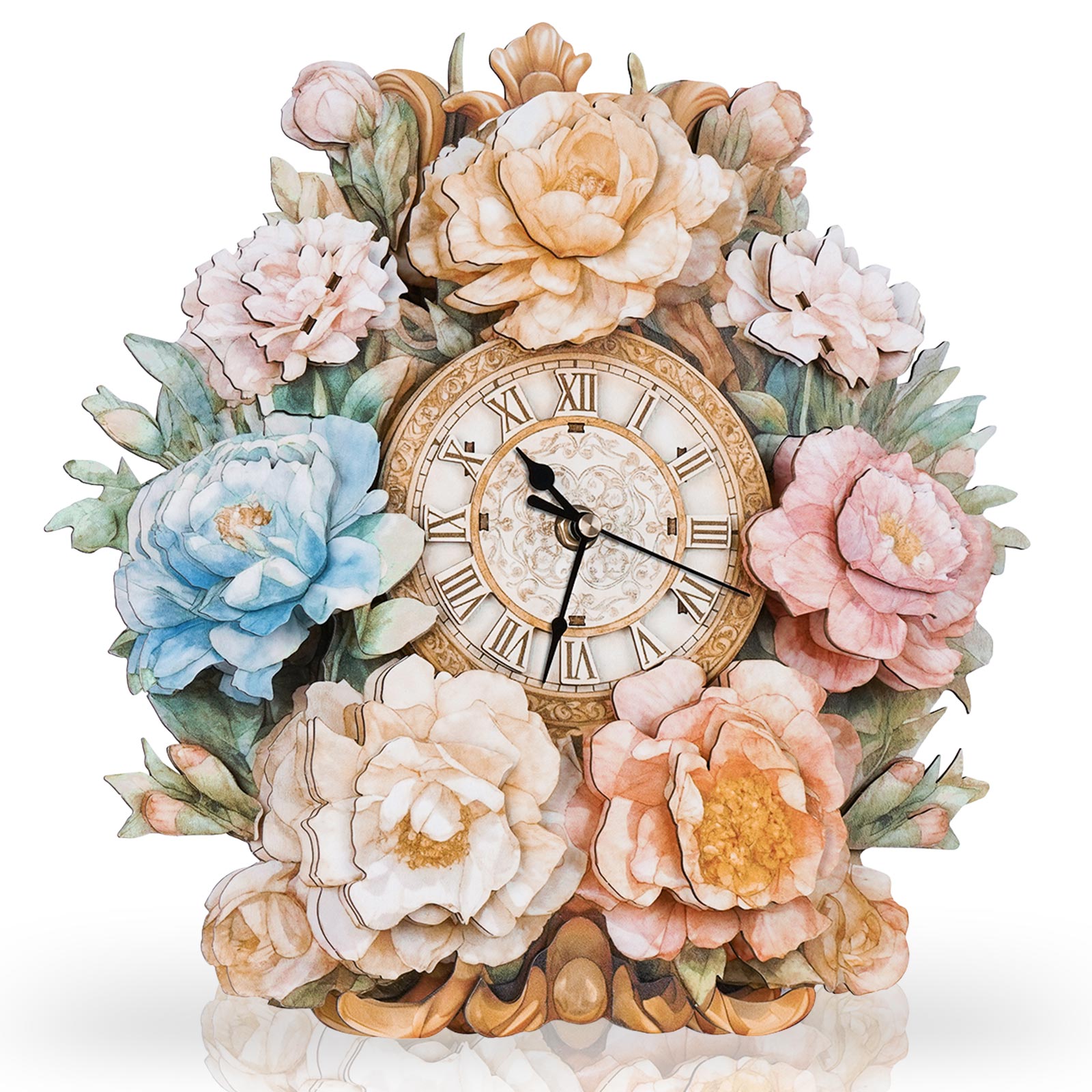 BouquetDIY Wooden Clock, 3D Puzzle Craft Kit