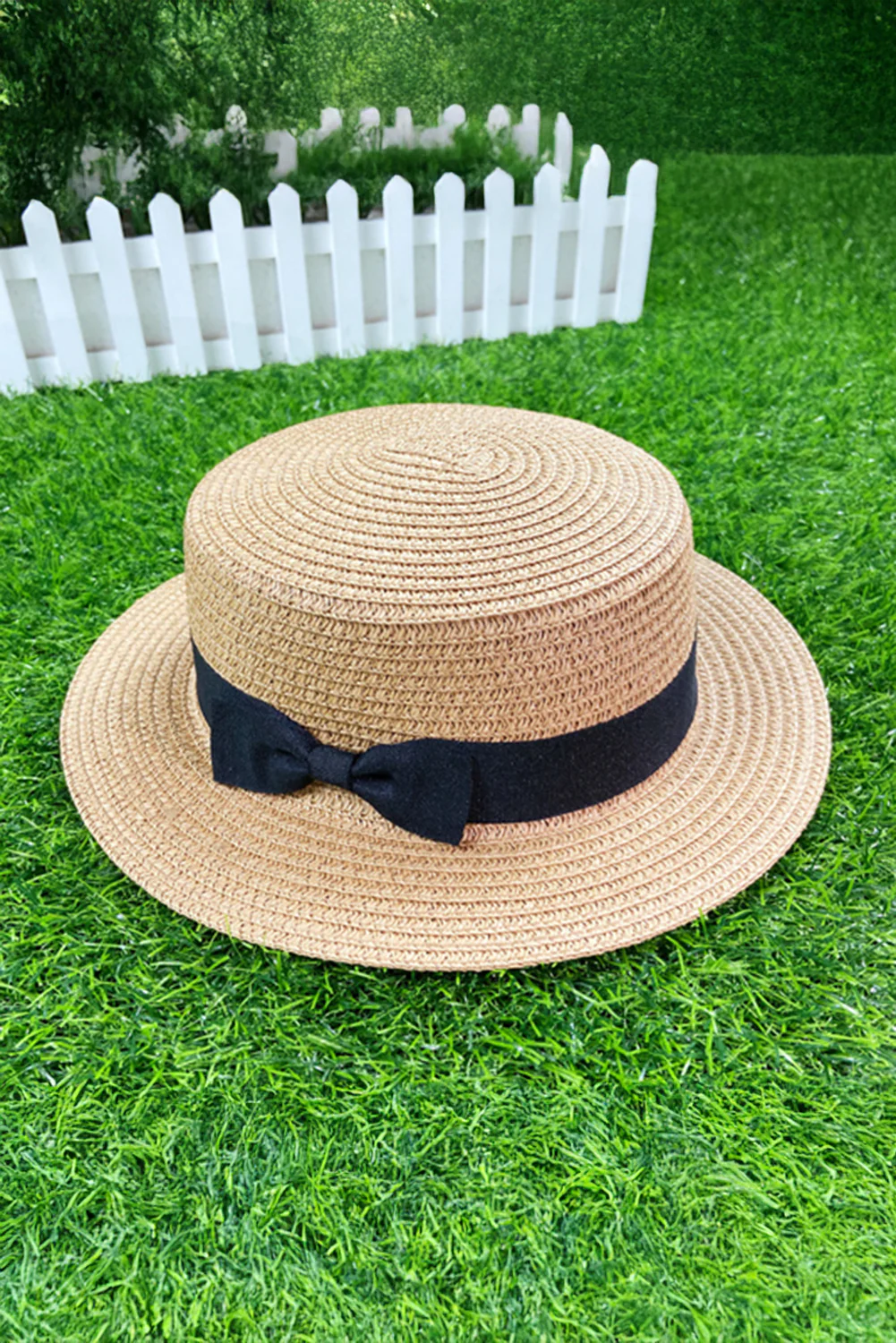 Parchment Bow Knot Decor Wide Brim Straw Hat