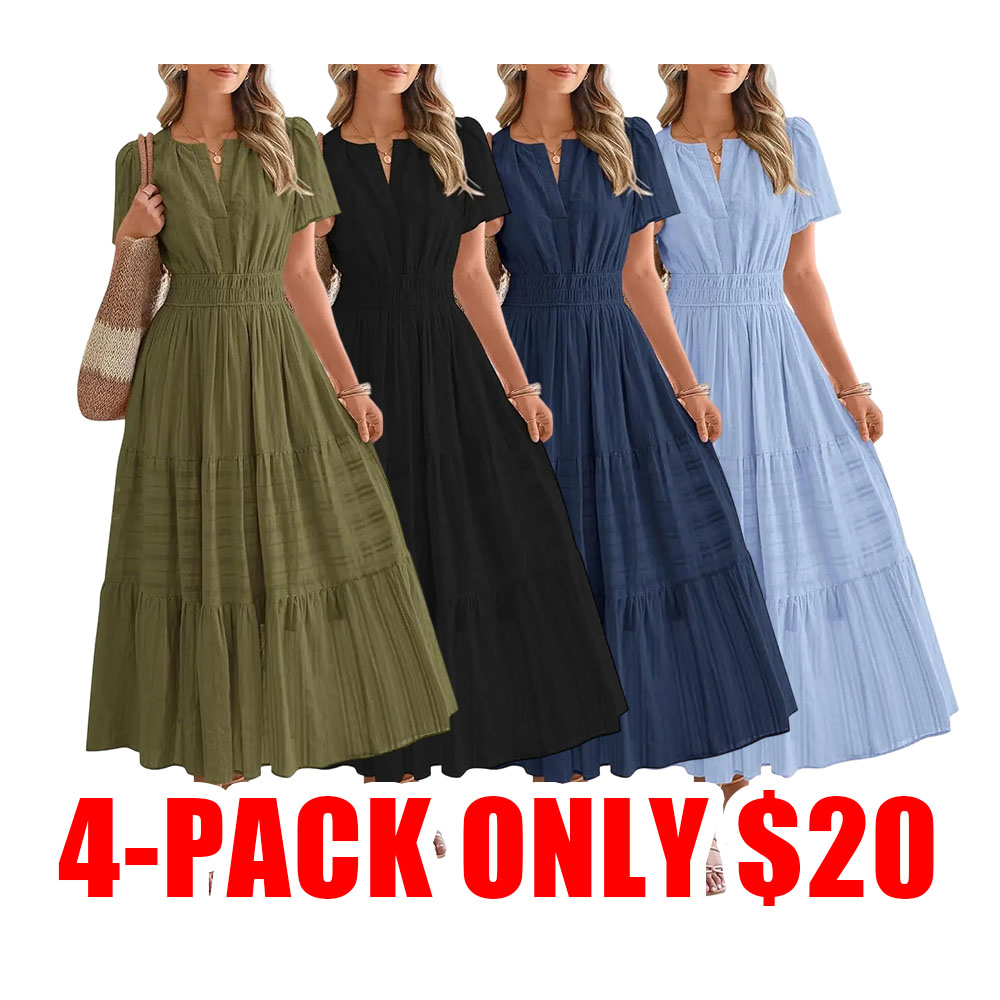 Women’s Lightweight Boho Maxi Dress with Pockets