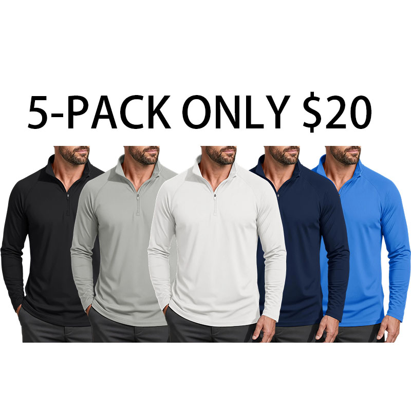 Men's 1/4 Zip Shirt UPF 50+ Quick Dry Lightweight Long Sleeve