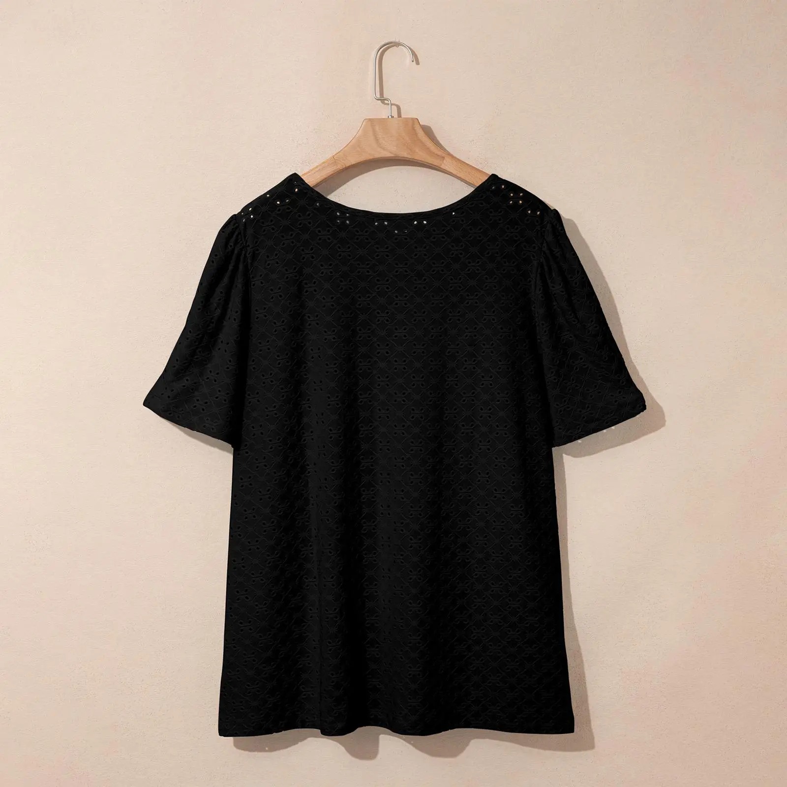 Plus-Size Puff Sleeve Blouse