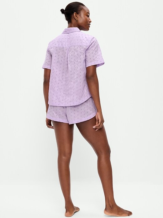 Classic Eyelet Sleep Short Set  Fresh Lilac