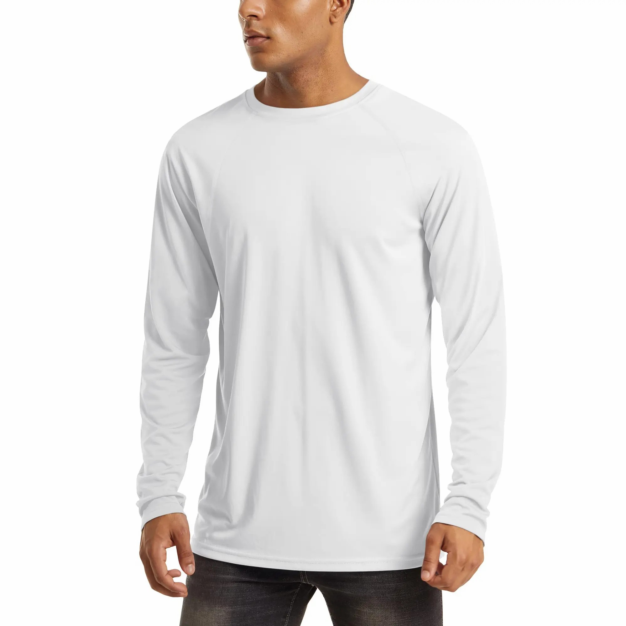 Men's UPF 50+ Long Sleeve Shirt – Quick Dry Lightweight Rashguard for Swimming & Workout