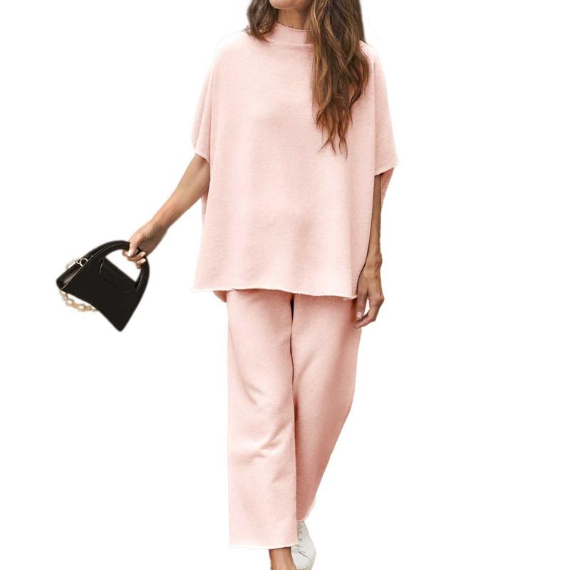 Women's Batwing Sleeve Capelet & Wide Leg Pants Lounge Set