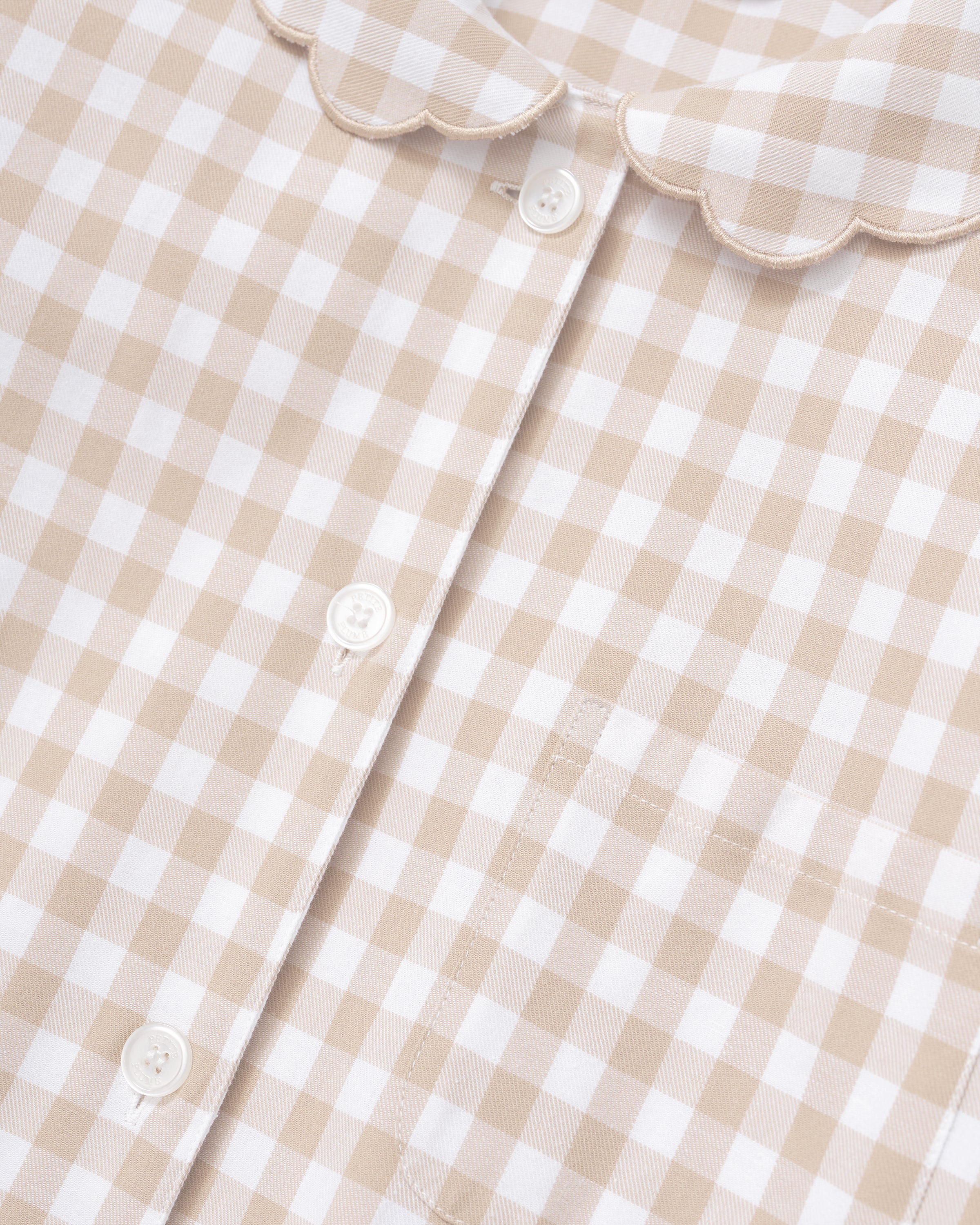 Women's Twill Colette Pajama Set in Camel Gingham