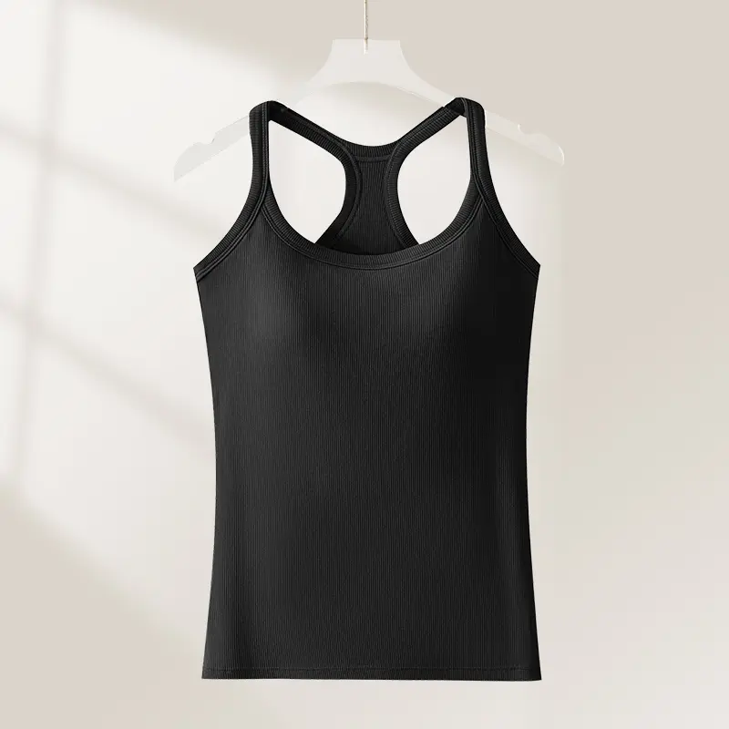 Women's Ribbed Built-in Bra Tank Top