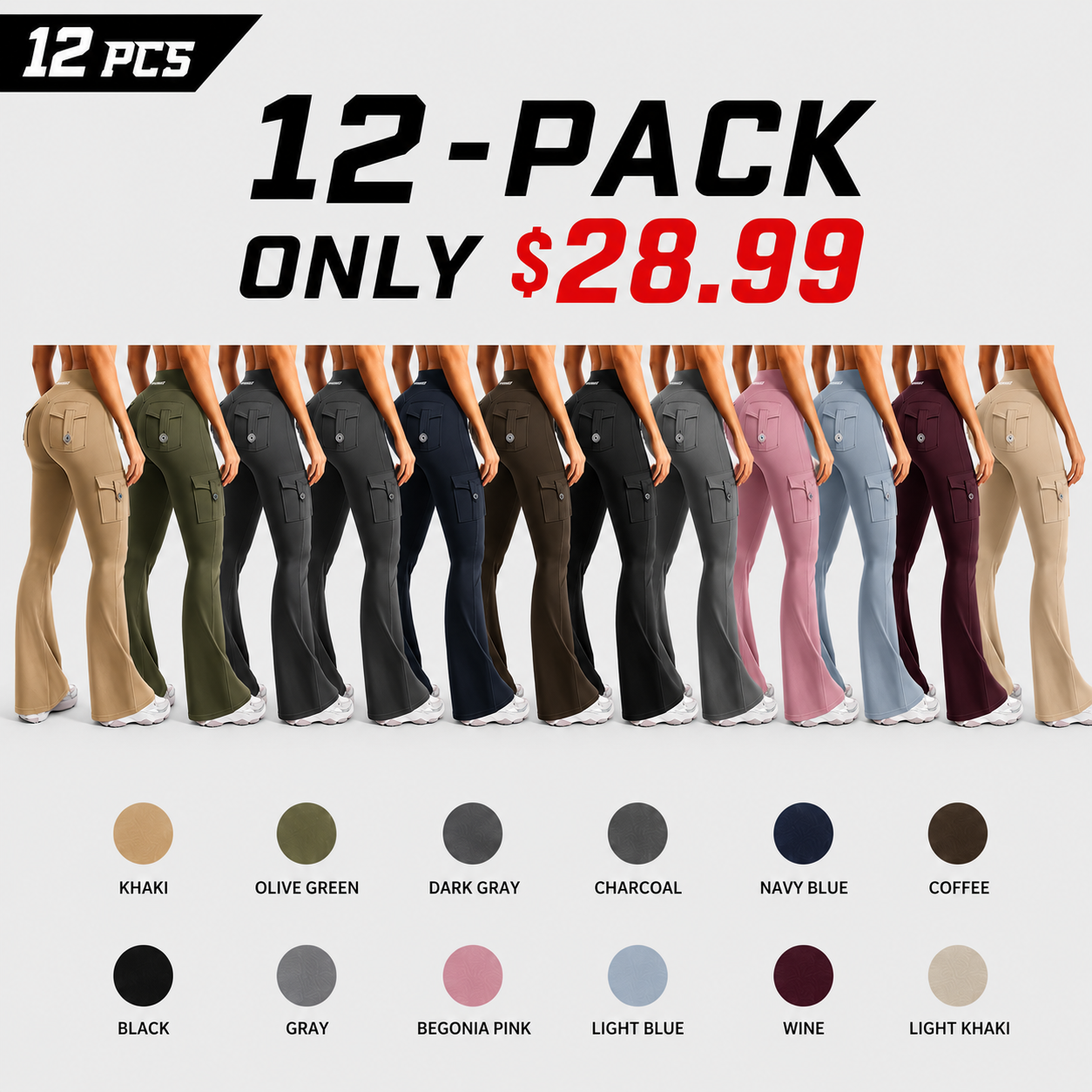 Women's High-Waisted Bootcut Yoga Pants with Pockets