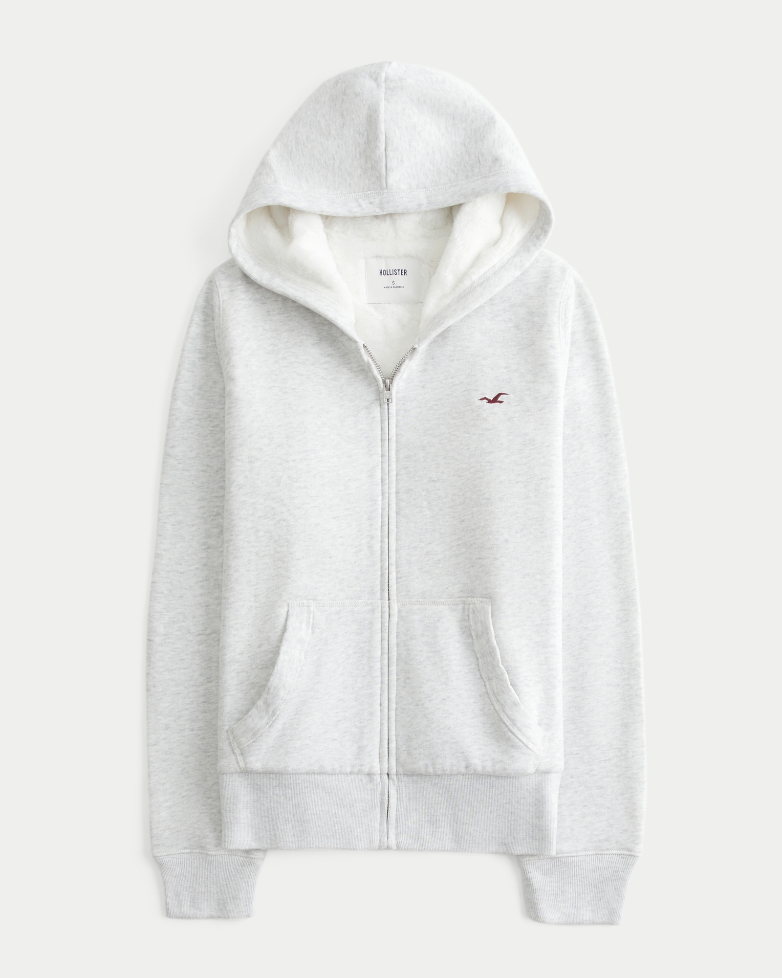 Faux Fur-Lined Zip-Up Hoodie