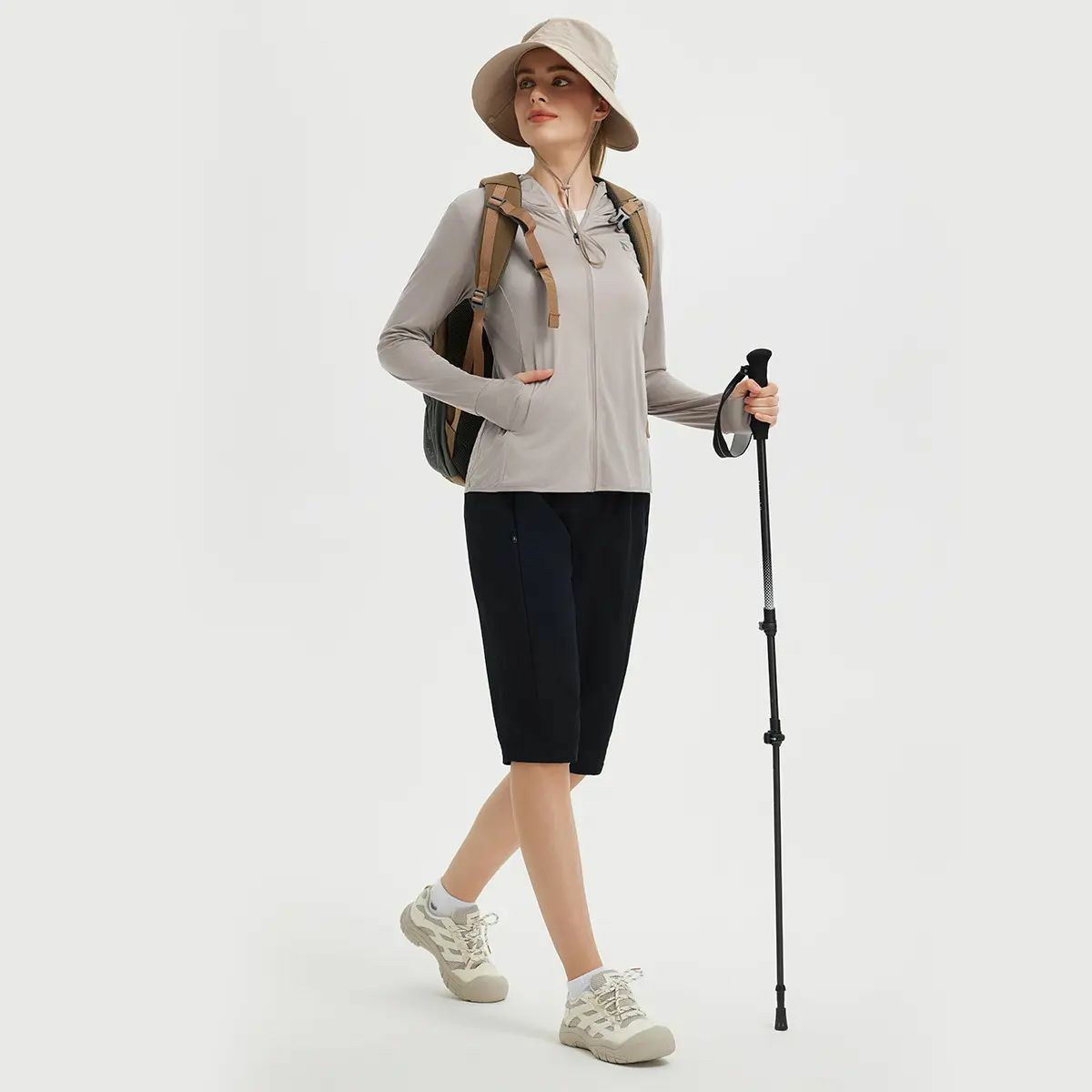 Women's UPF50+ Hoodie Sun Protection Shirts Lightweight Breathable SPF Jacket UV Cooling Long Sleeve Summer Outdoor Hiking Gardening Fishing