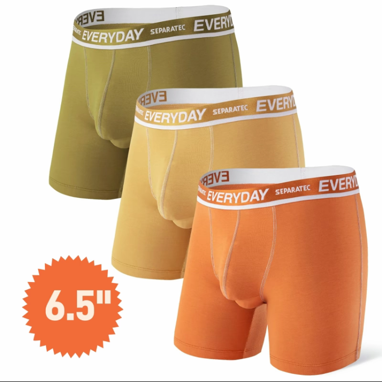 Men's Cotton Boxer Briefs 3/7 Pack – Dual Pouch, Breathable, Bulge Enhancing, Everyday Comfy Underwear for All Seasons