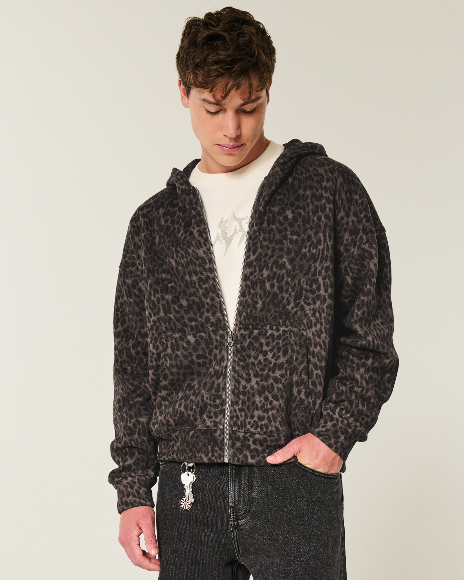 Boxy Zip-Up Hoodie