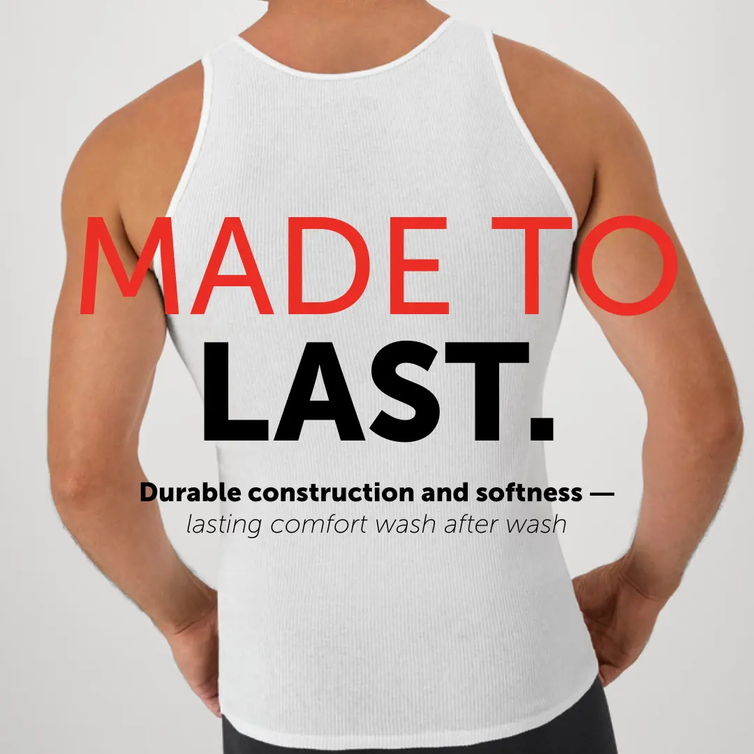 Men s Moisture Wicking Cotton Tank Undershirt Pack