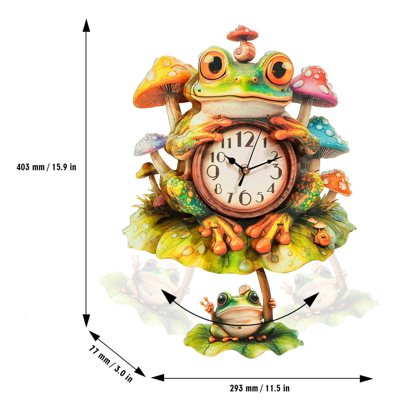 FrogDIY Wooden Clock, 3D Puzzle Craft Kit