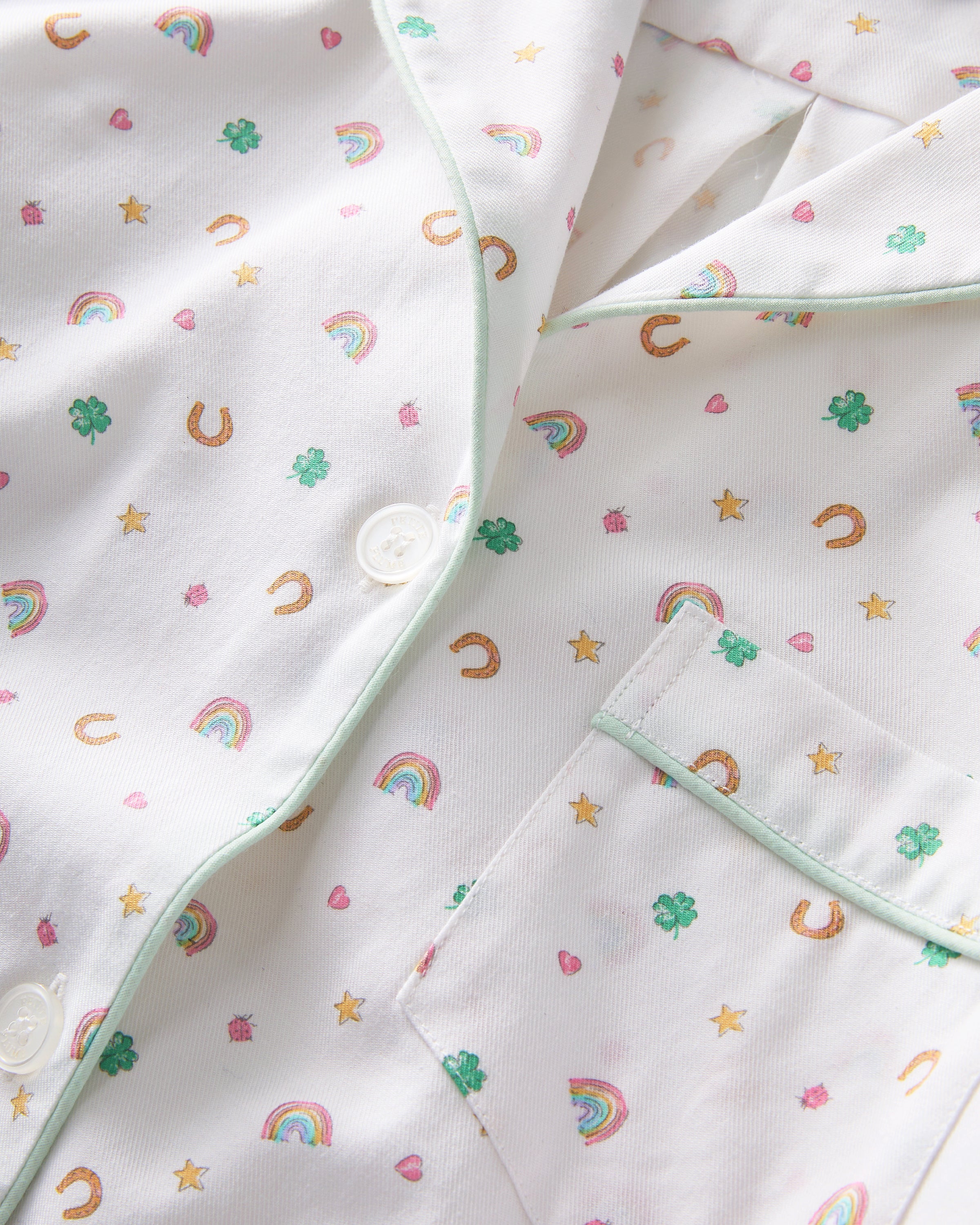Women's Twill Short Sleeve Short Set in Good Luck Charms