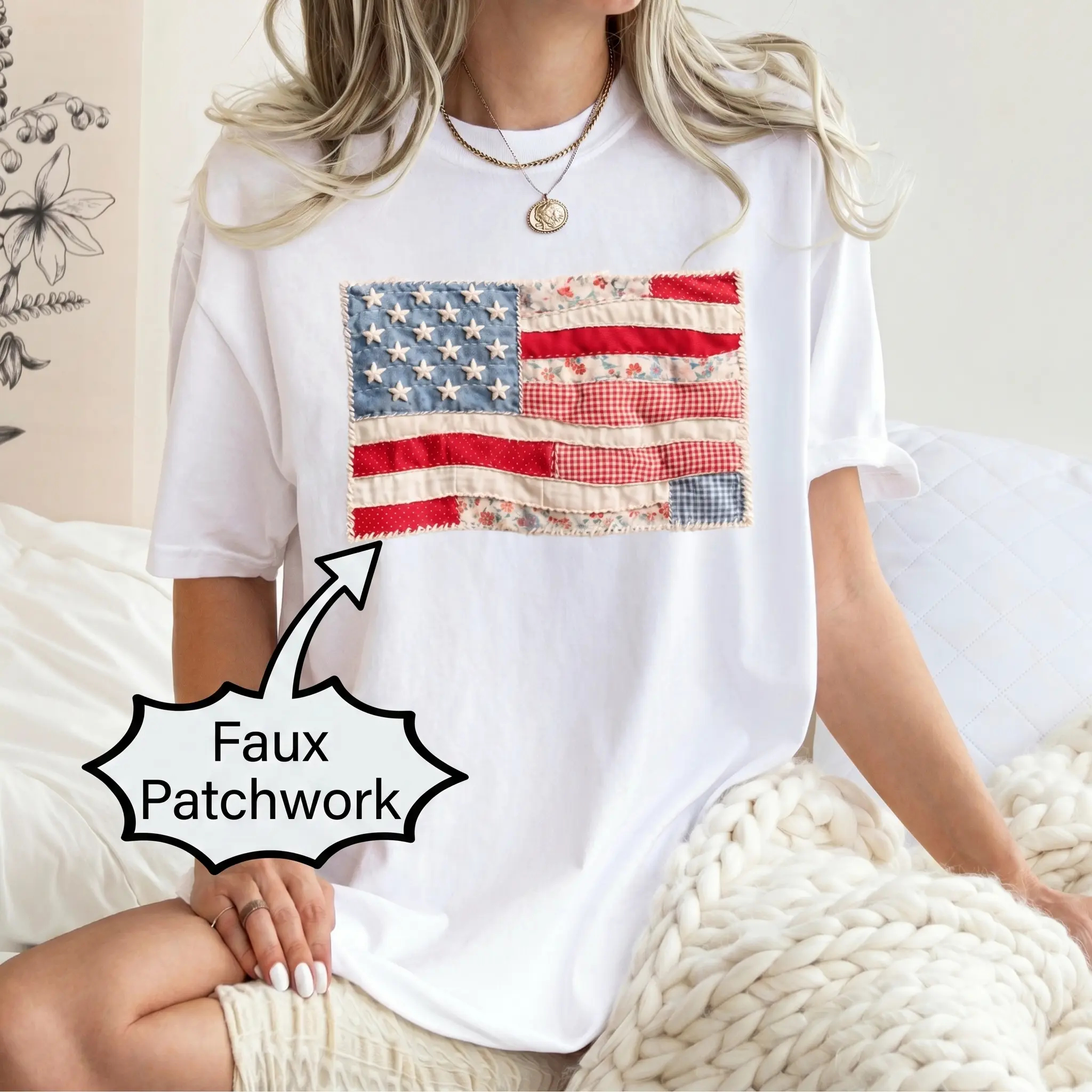 4th of July Shirt, Patriotic Graphic Shirt-100% Cotton