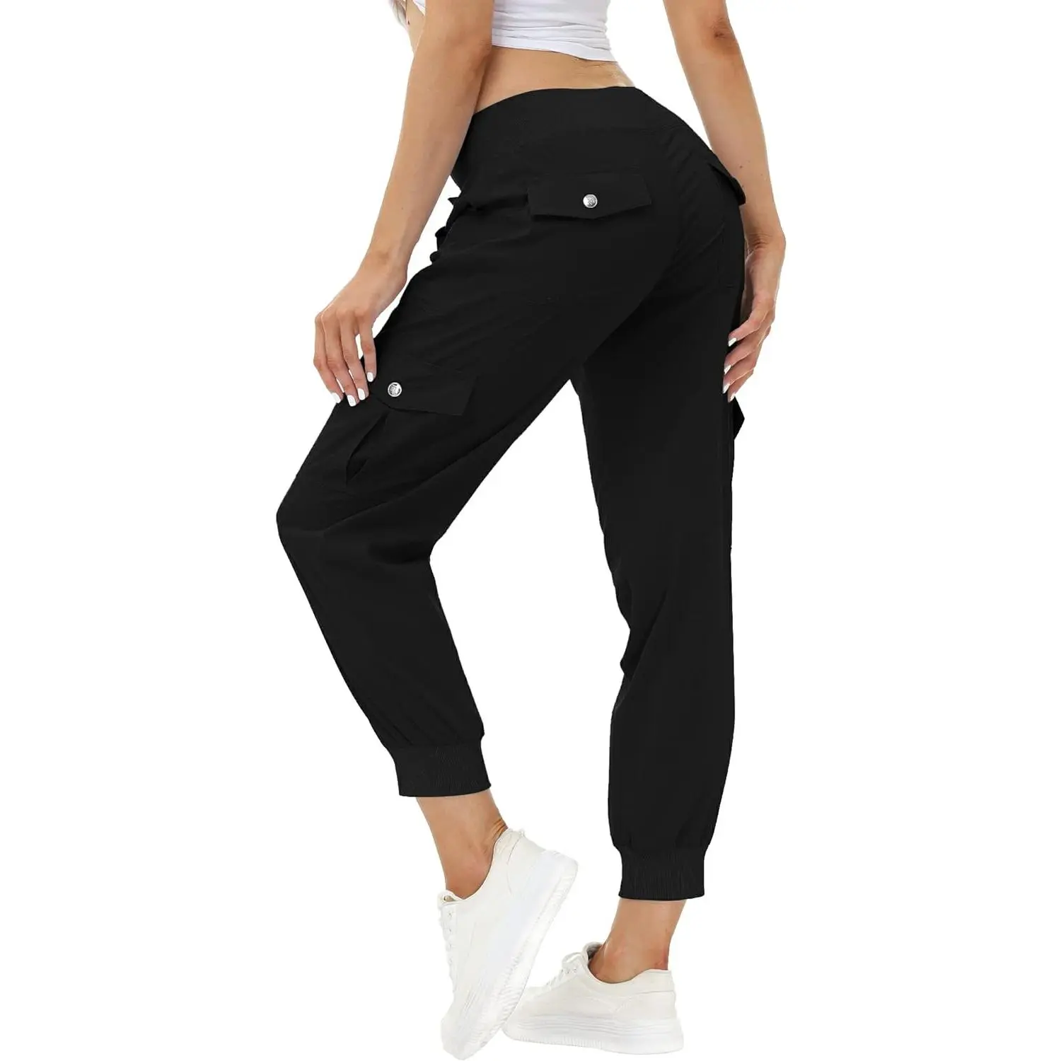 PLUS SIZE Lightweight Hiking Cargo Pants Outdoor Quick Dry Casual Travel Sweatpants Joggers Elastic Waist 6 Pockets