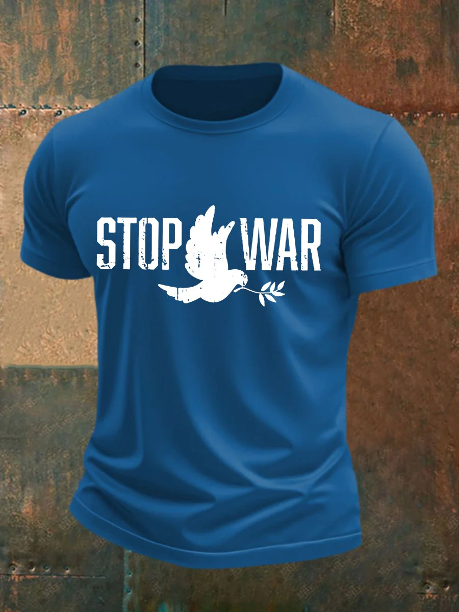 Men's No War cotton short-sleeved T-shirt
