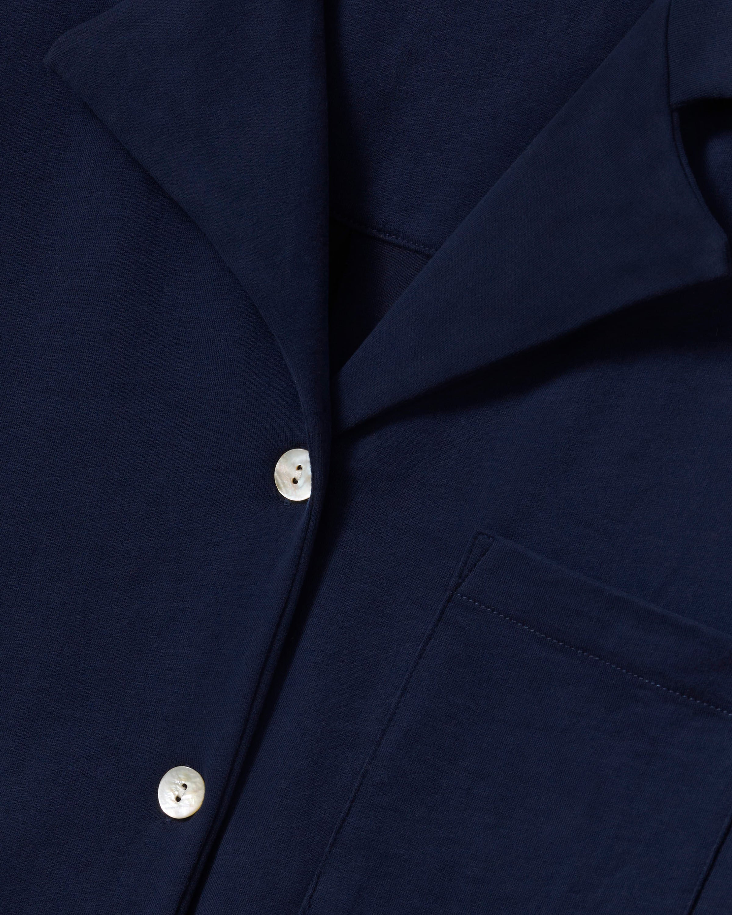 The Olivia Wide Leg Pima Pajama Set in Navy