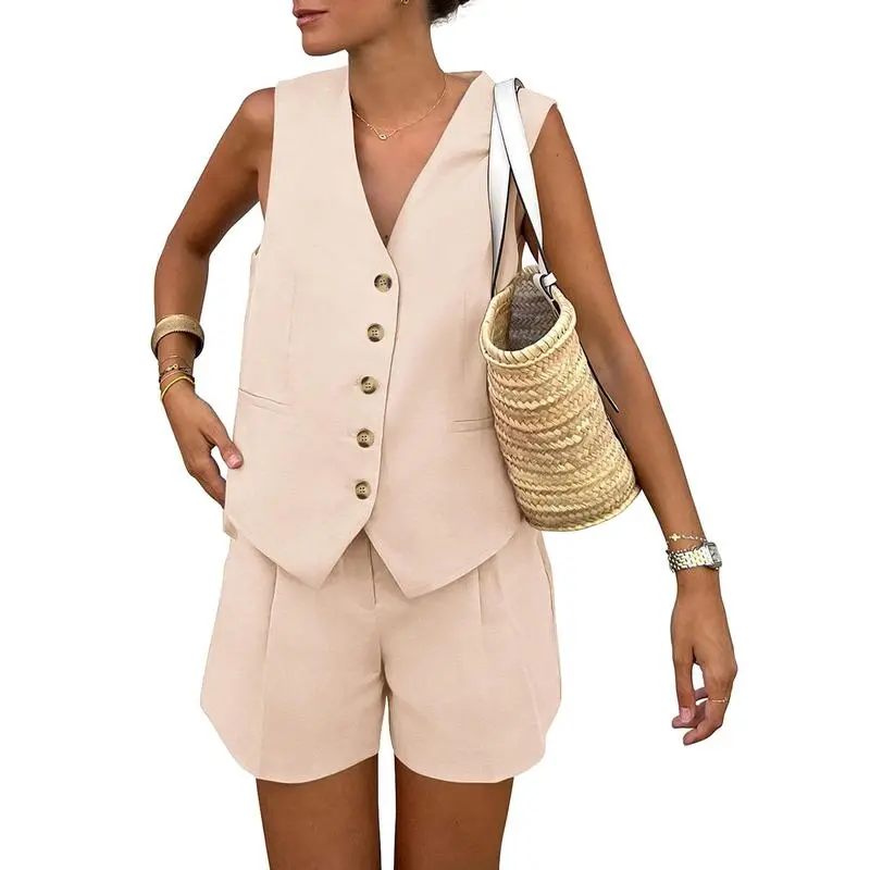 Women's Sleeveless V Neck 2-Piece Outfit (Just $3 a set!)